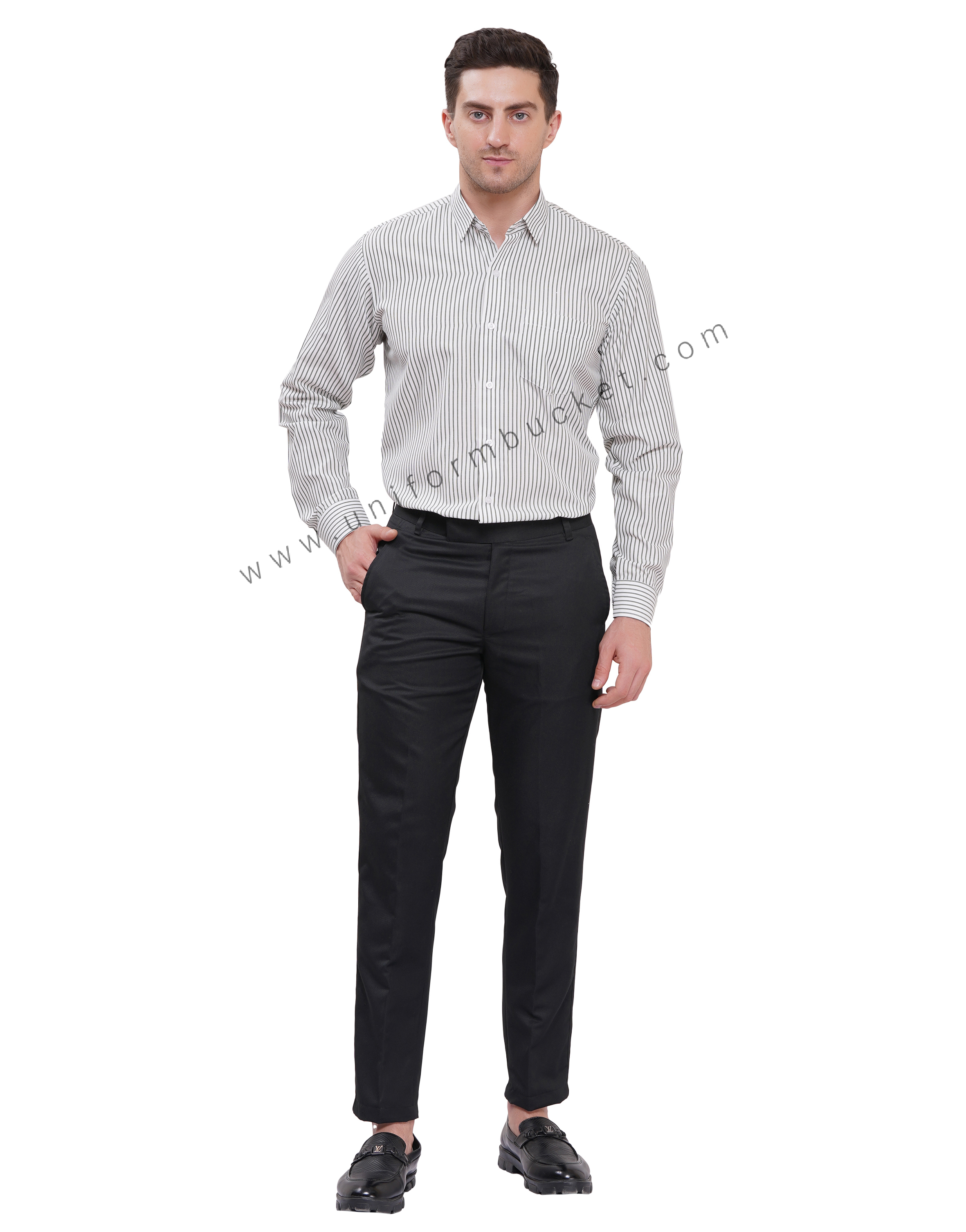 MALE FORMAL SHIRT WITH DARK GREEN LINING IN FULL SLEEVE thumbnail 7