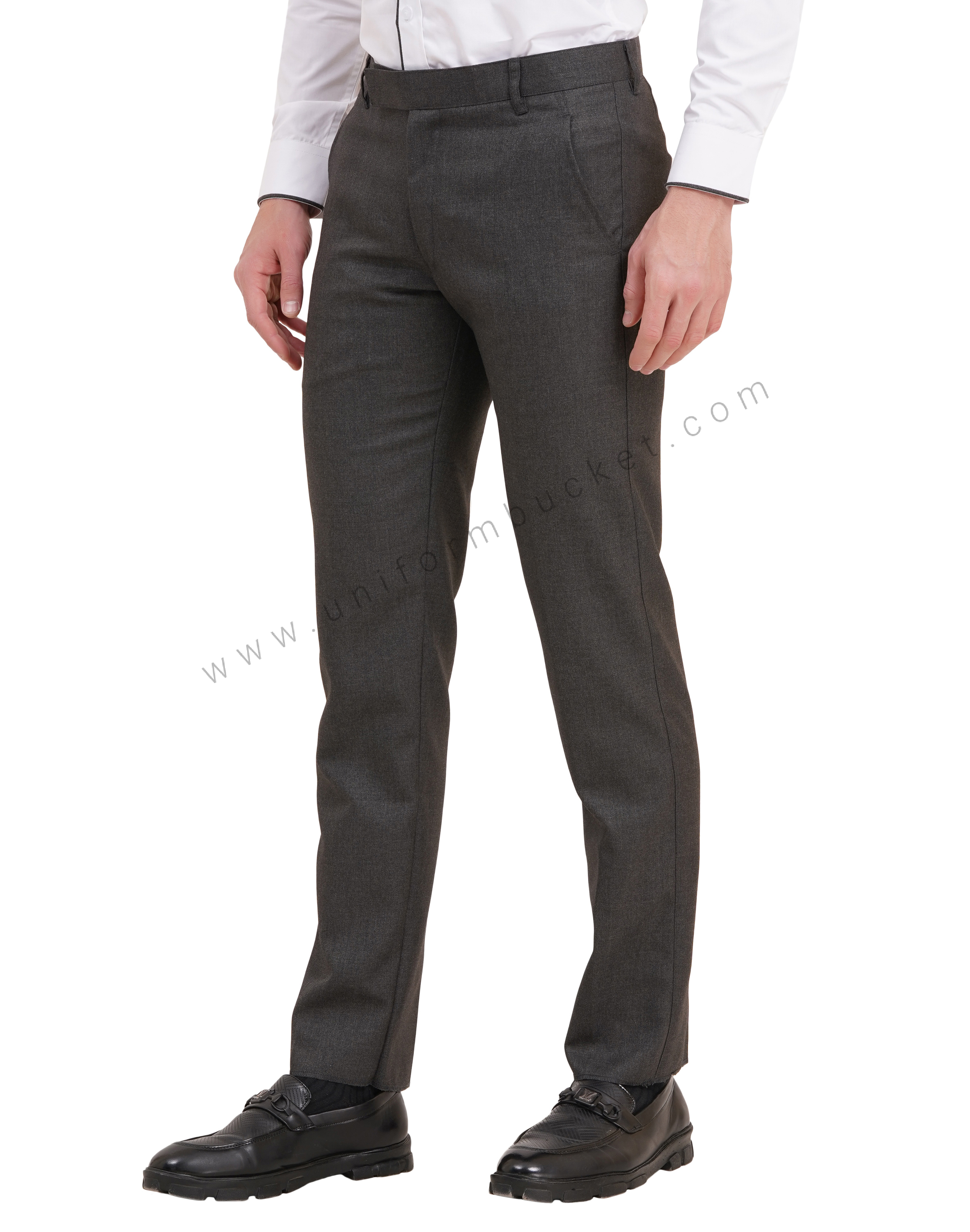 male huy worsted grey  formal trouser with loops thumbnail 3