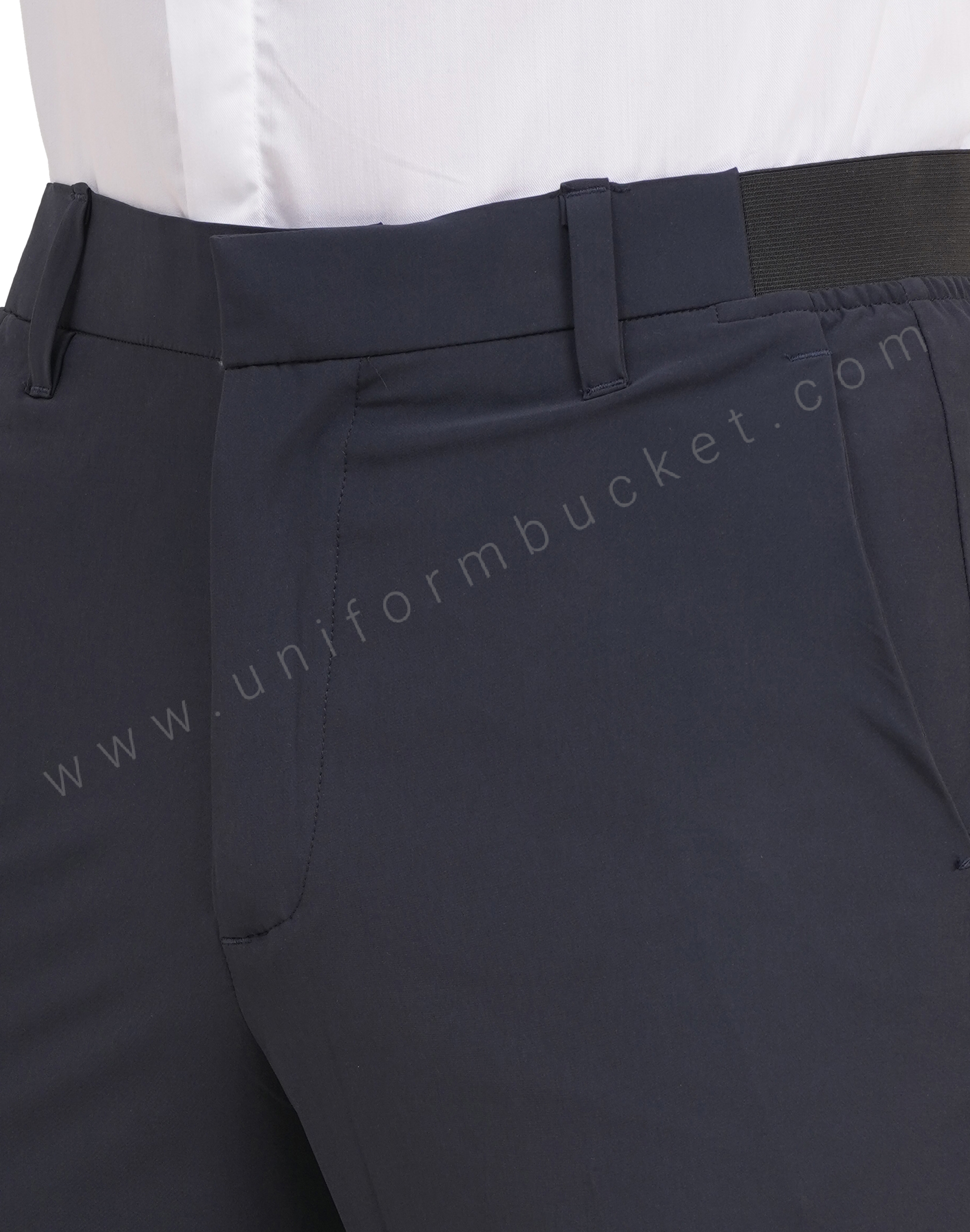 male navy blue trouser with both side elastic on waist thumbnail 4