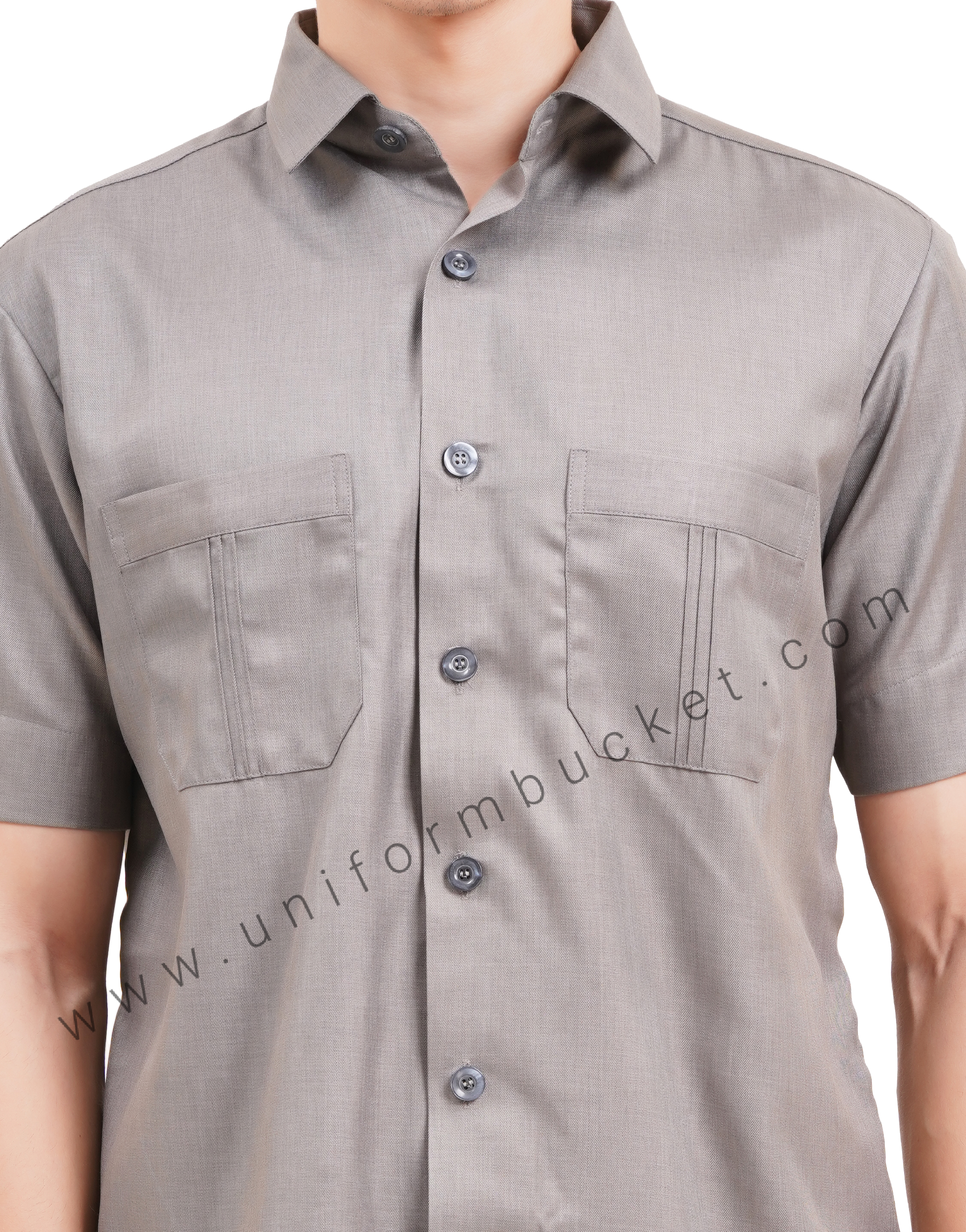 male safari shirt in grey color with half sleeve thumbnail 5