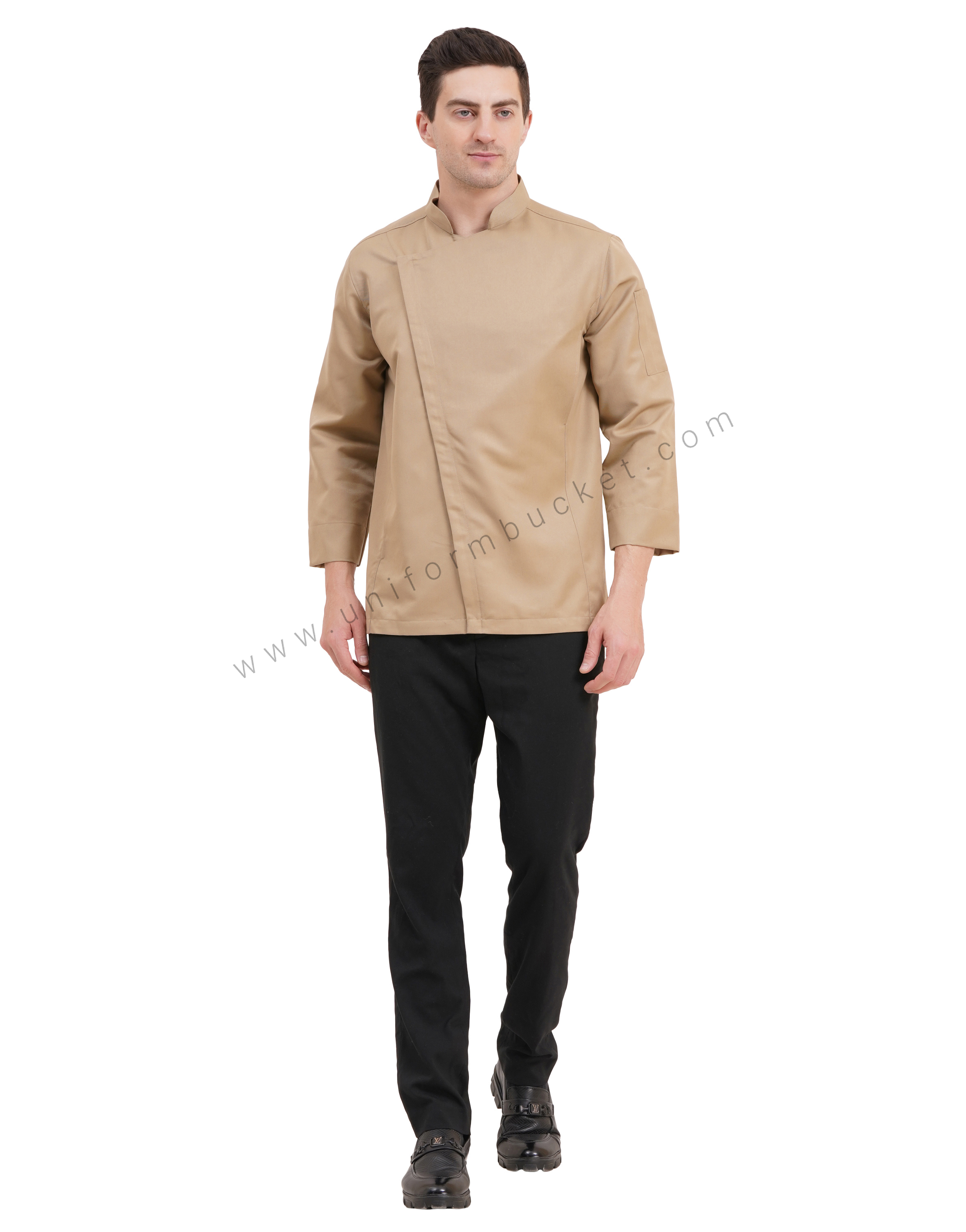 male stylish jacket look chef coat  with front zip thumbnail 3