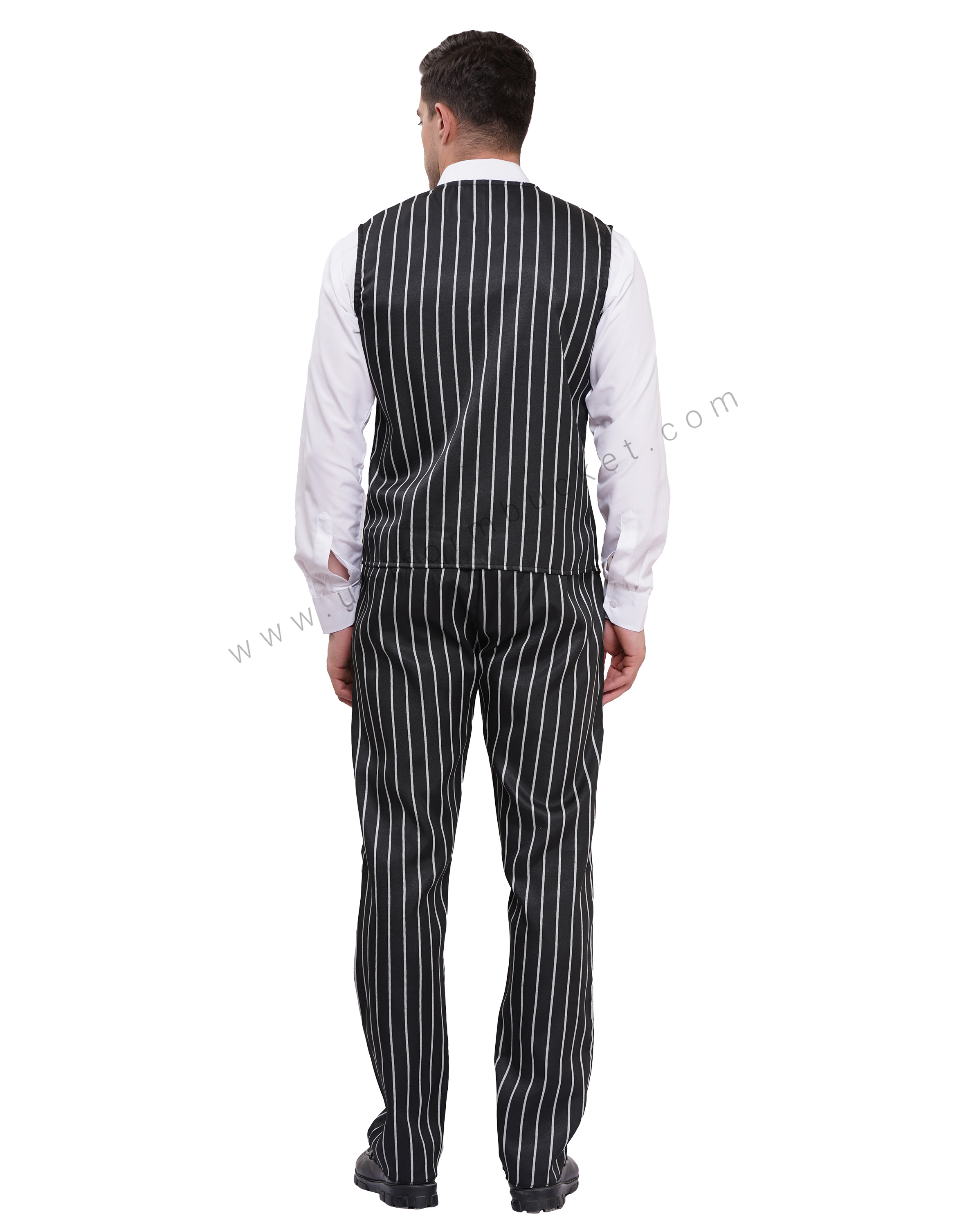 MALE VEST COAT WITH WHITE & BLACK LILING PATTERN thumbnail 5
