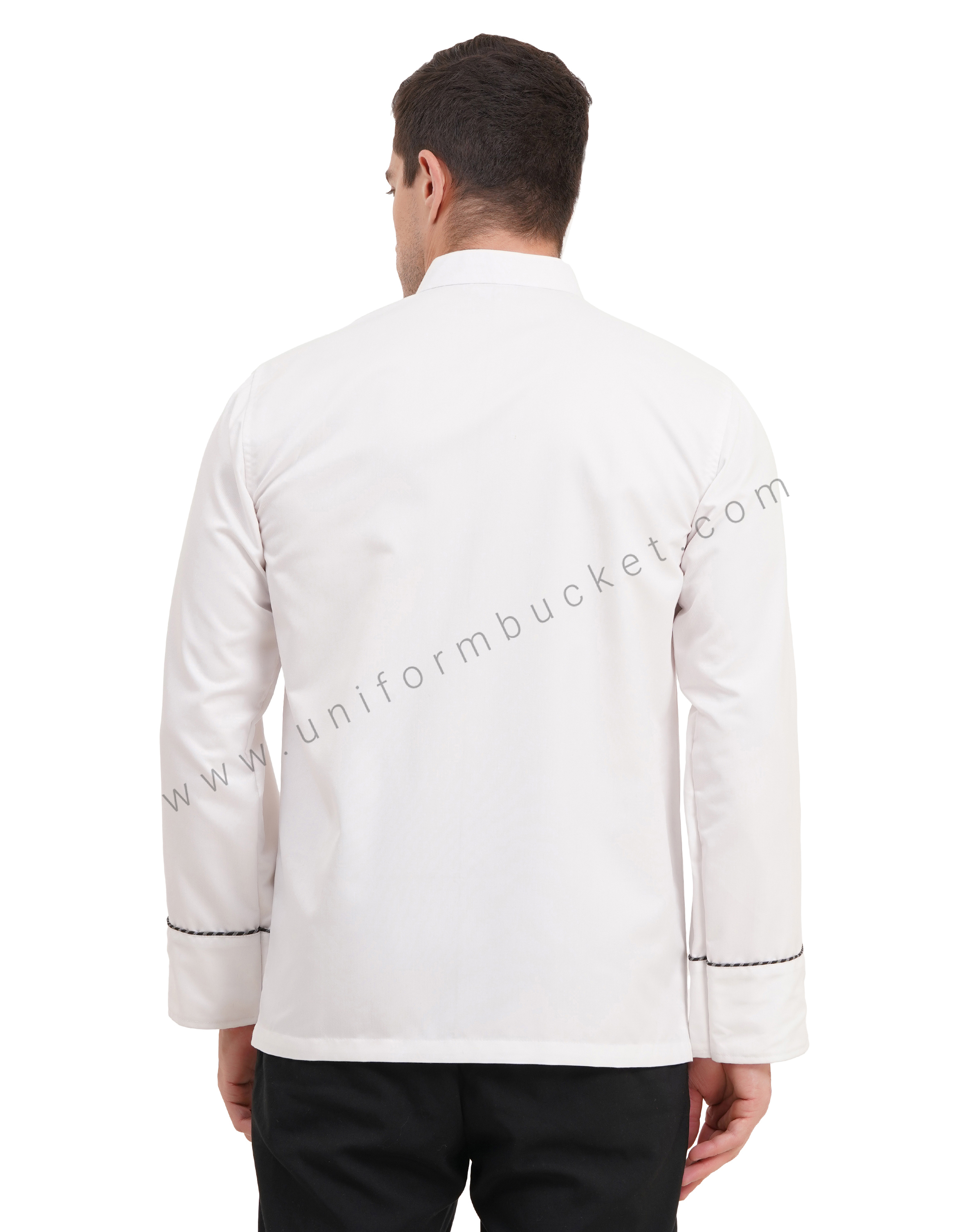MALE WHITE CHEF COAT WITH ZEBRA PATTERN  PATCH thumbnail 5