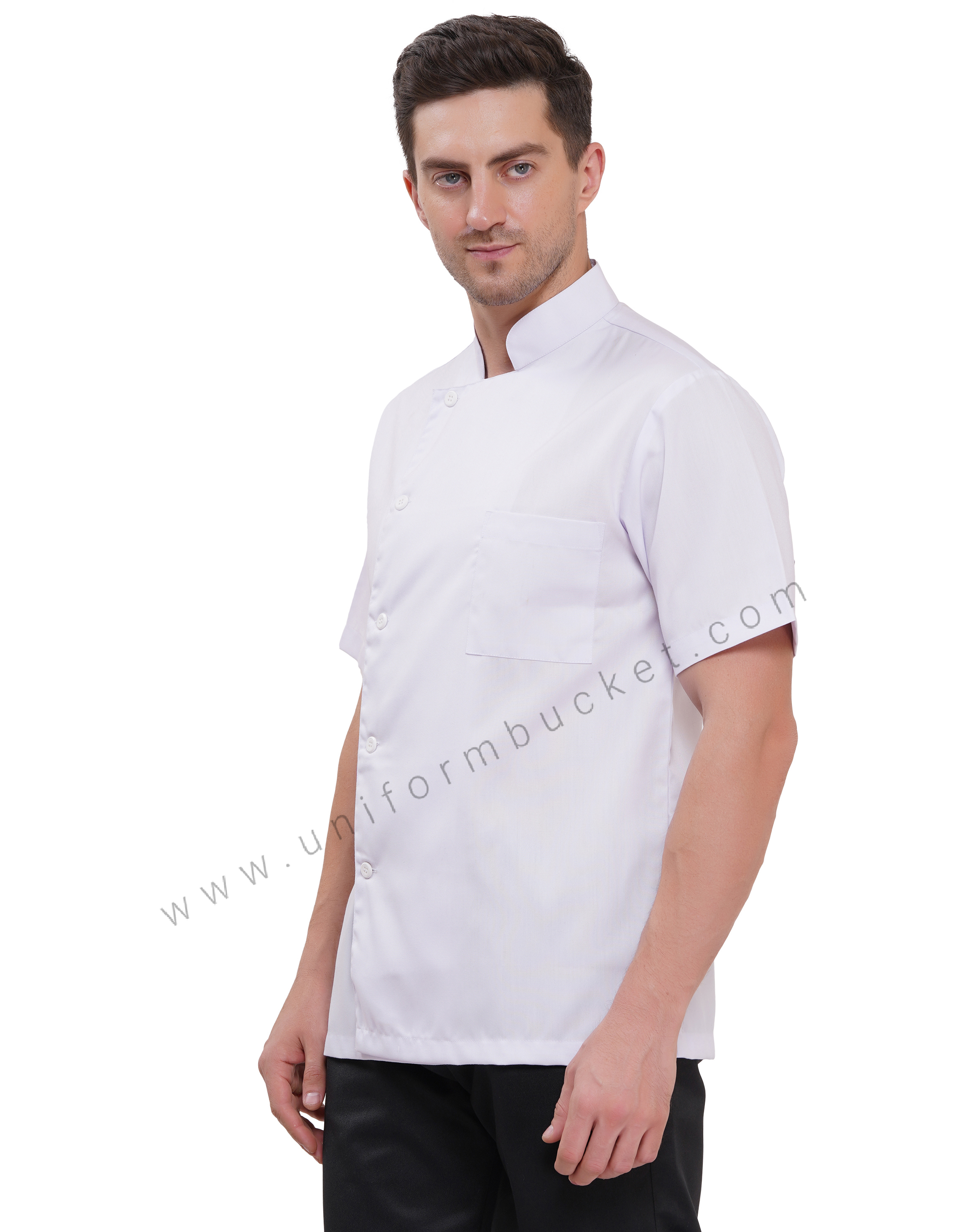 MALE WHITE HALF SLEEVE CHEF COAT thumbnail 2