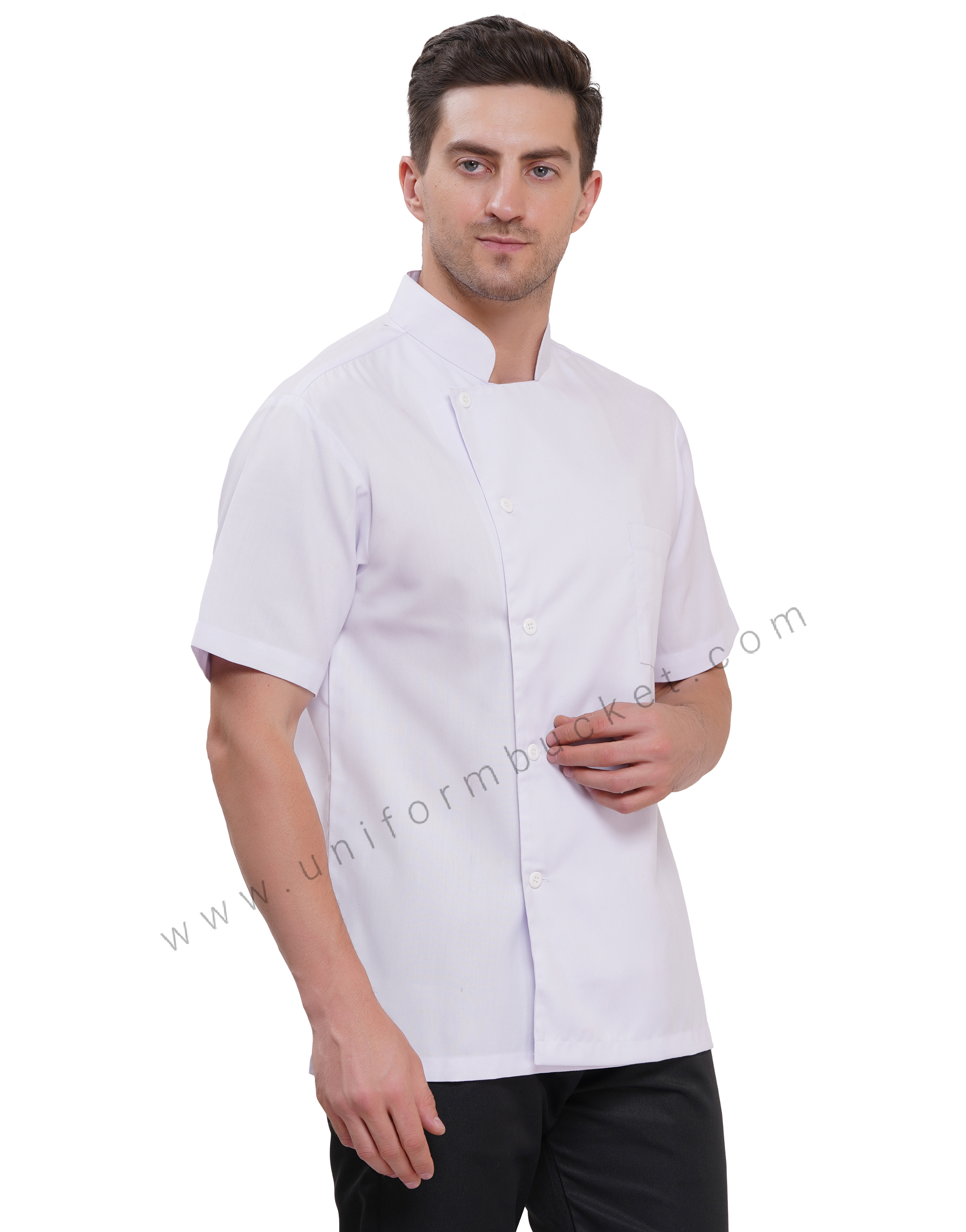 MALE WHITE HALF SLEEVE CHEF COAT thumbnail 3