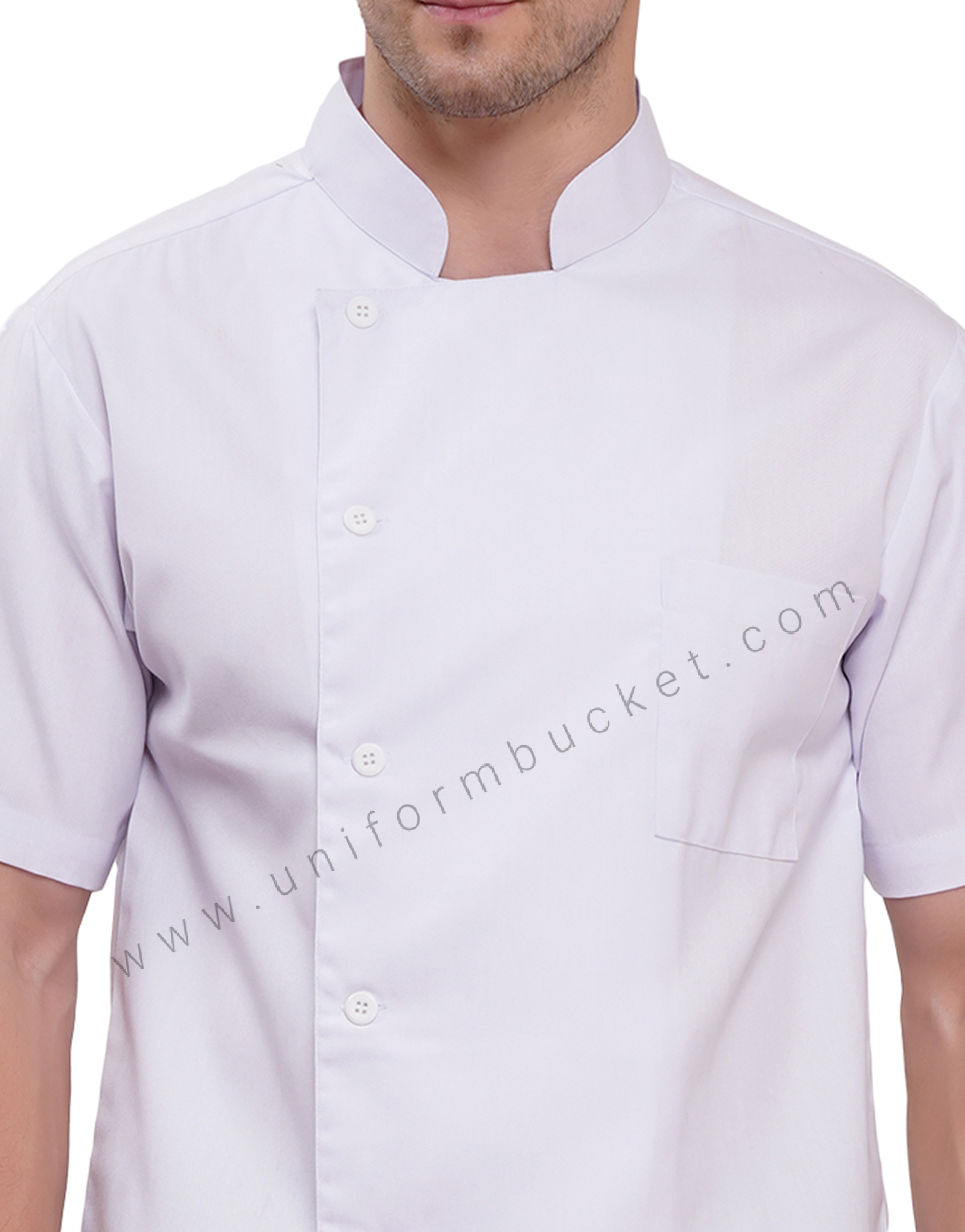 MALE WHITE HALF SLEEVE CHEF COAT thumbnail 5