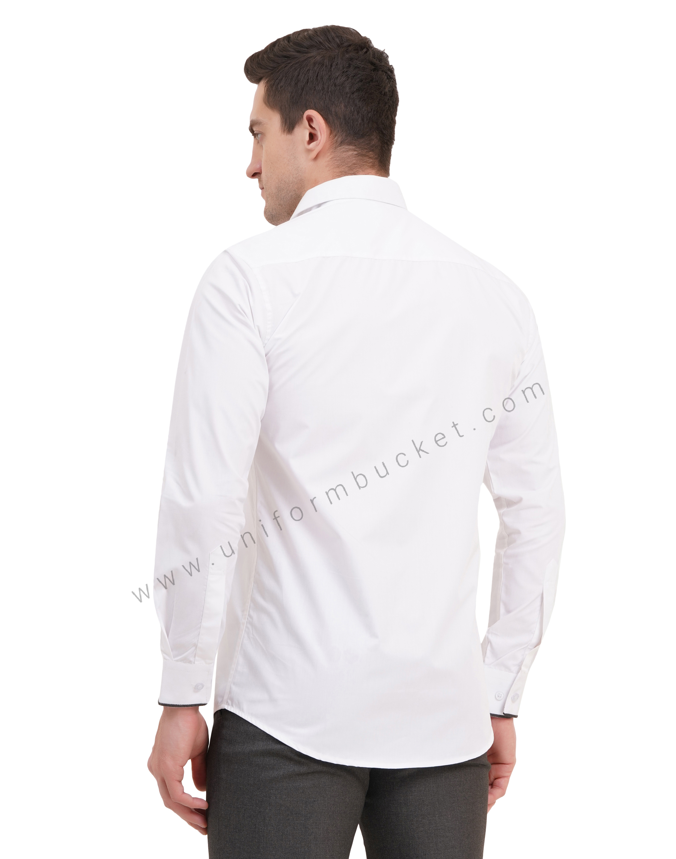 male white shirt with huy grey piping full sleeve thumbnail 4