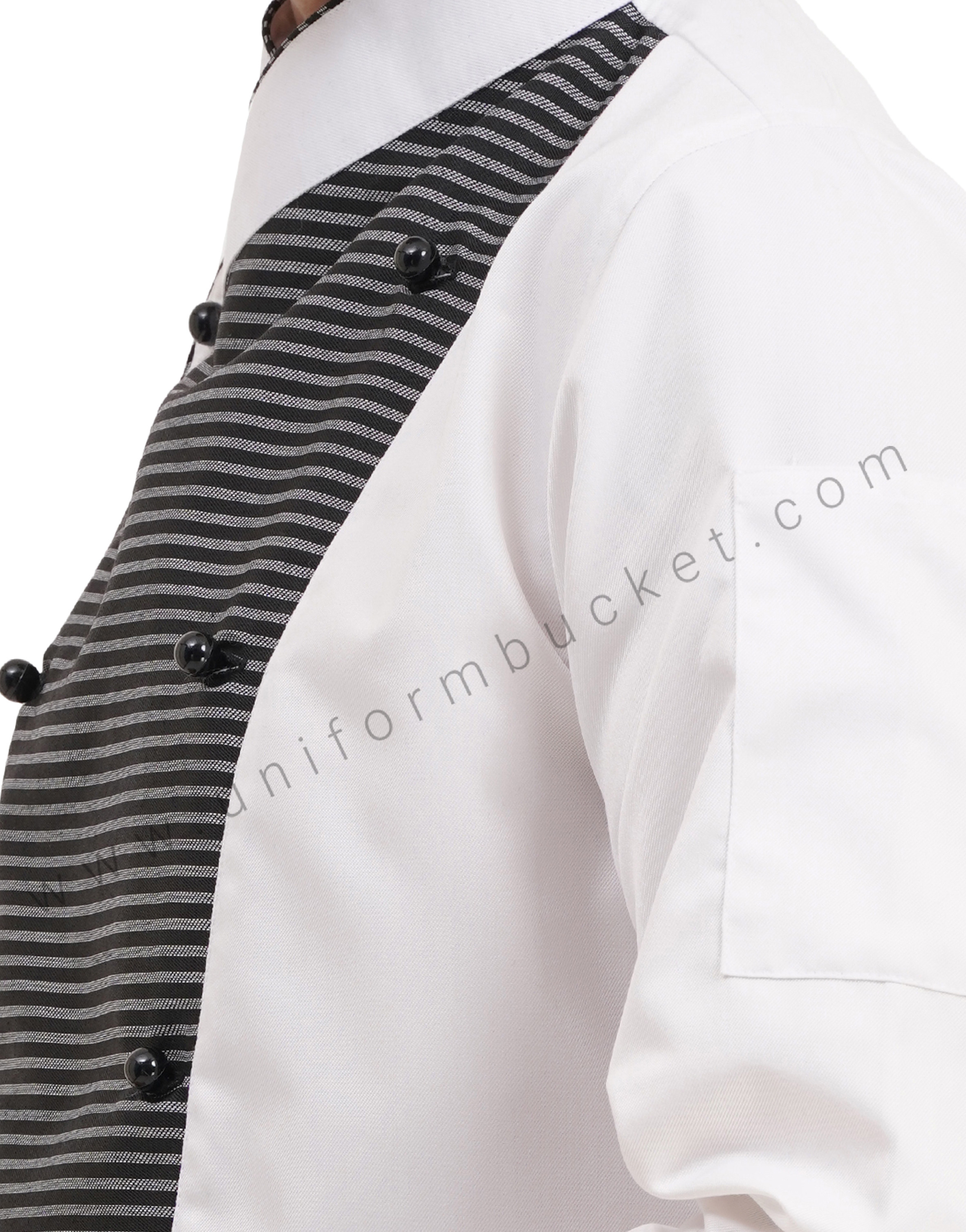 male white & Zebra Pattern  chef coat with  front removable buttons thumbnail 5
