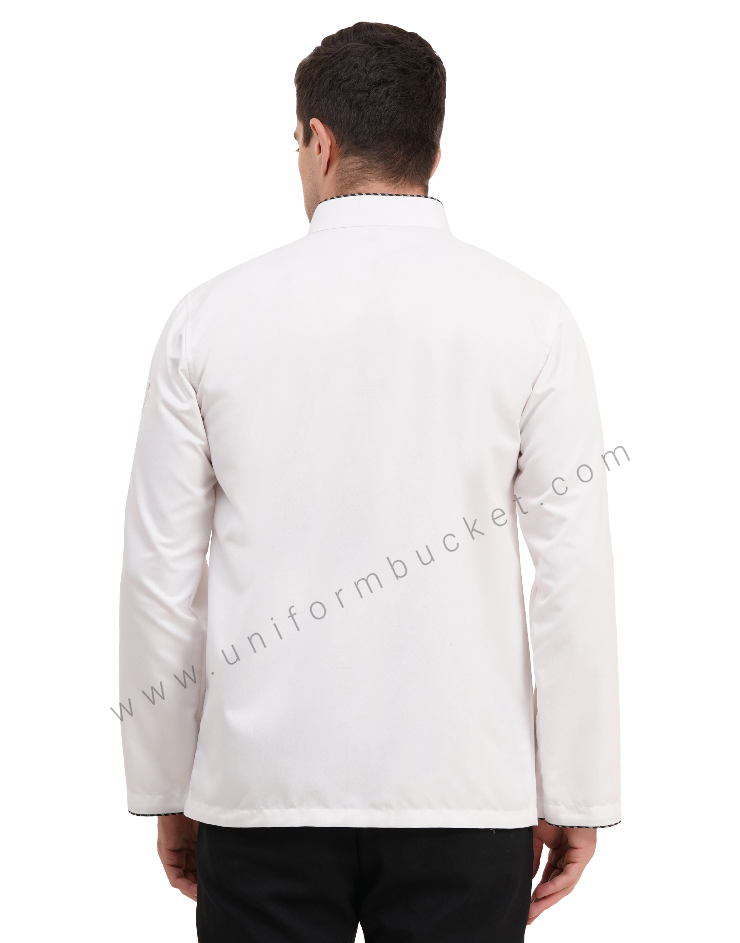 male white & Zebra Pattern  chef coat with  front removable buttons thumbnail 6