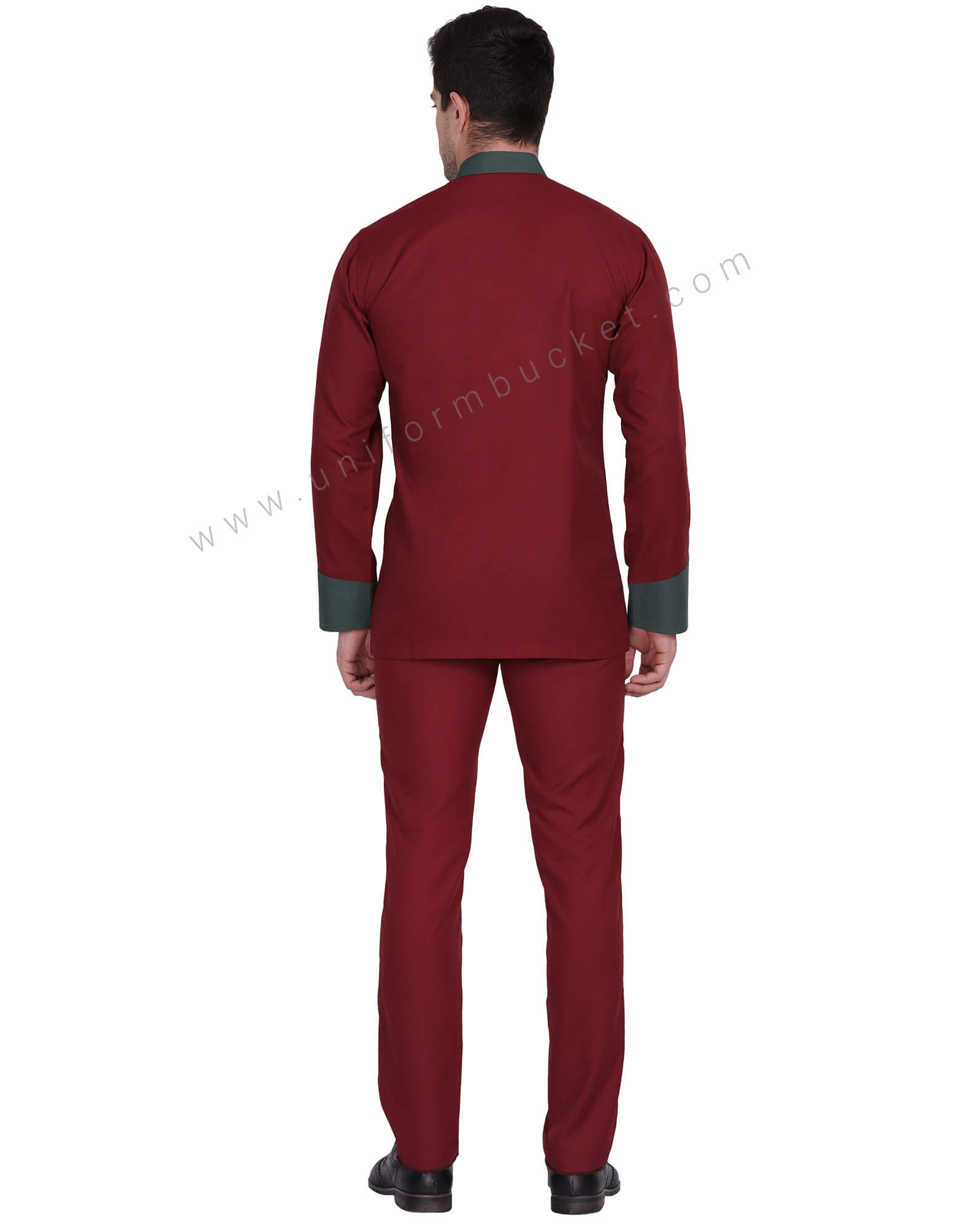 MAROON SHIRT FOR DOORMAN WITH BAN COLLAR thumbnail 4