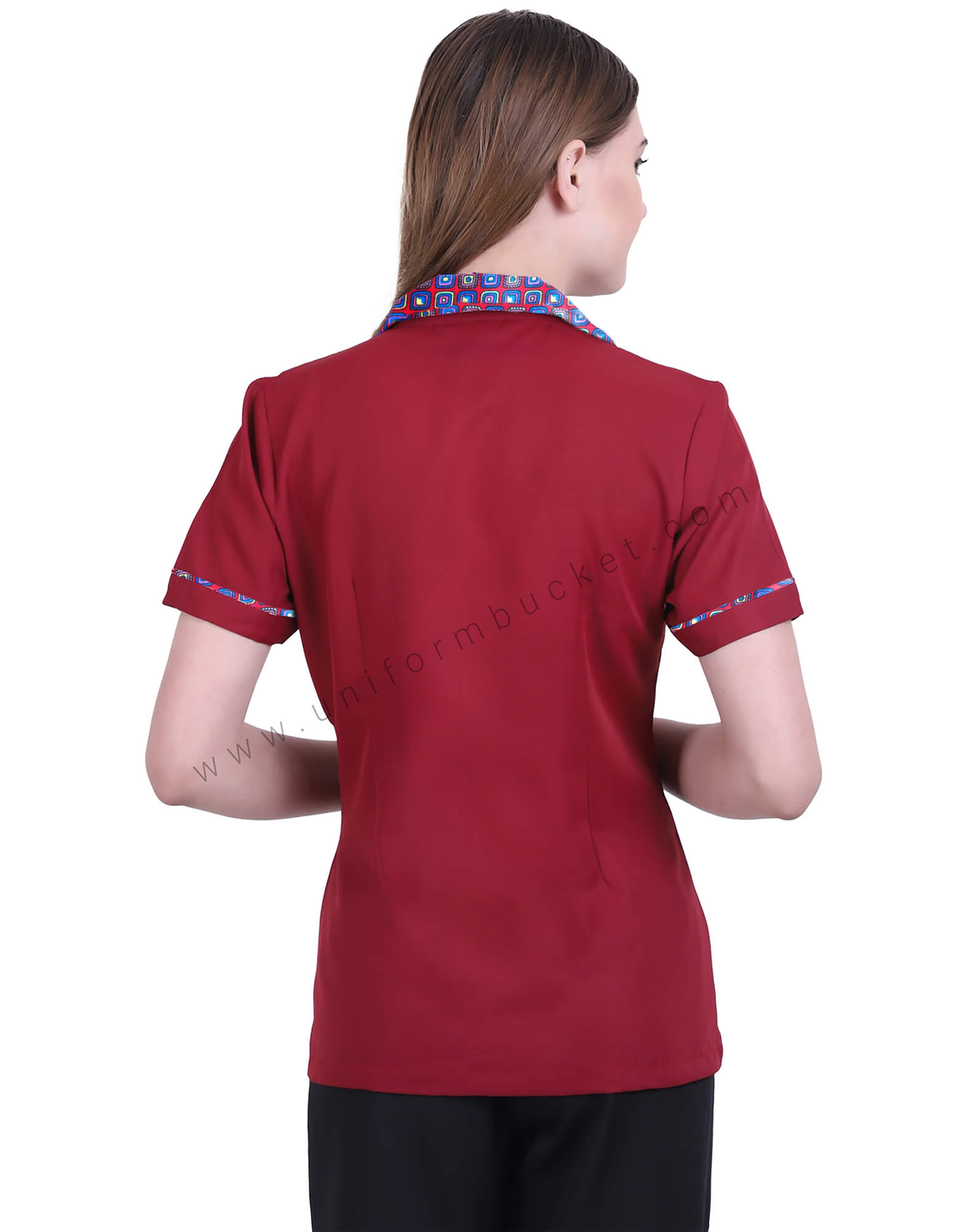 Maroon Tunic With Side Peter Pan Collar thumbnail 3