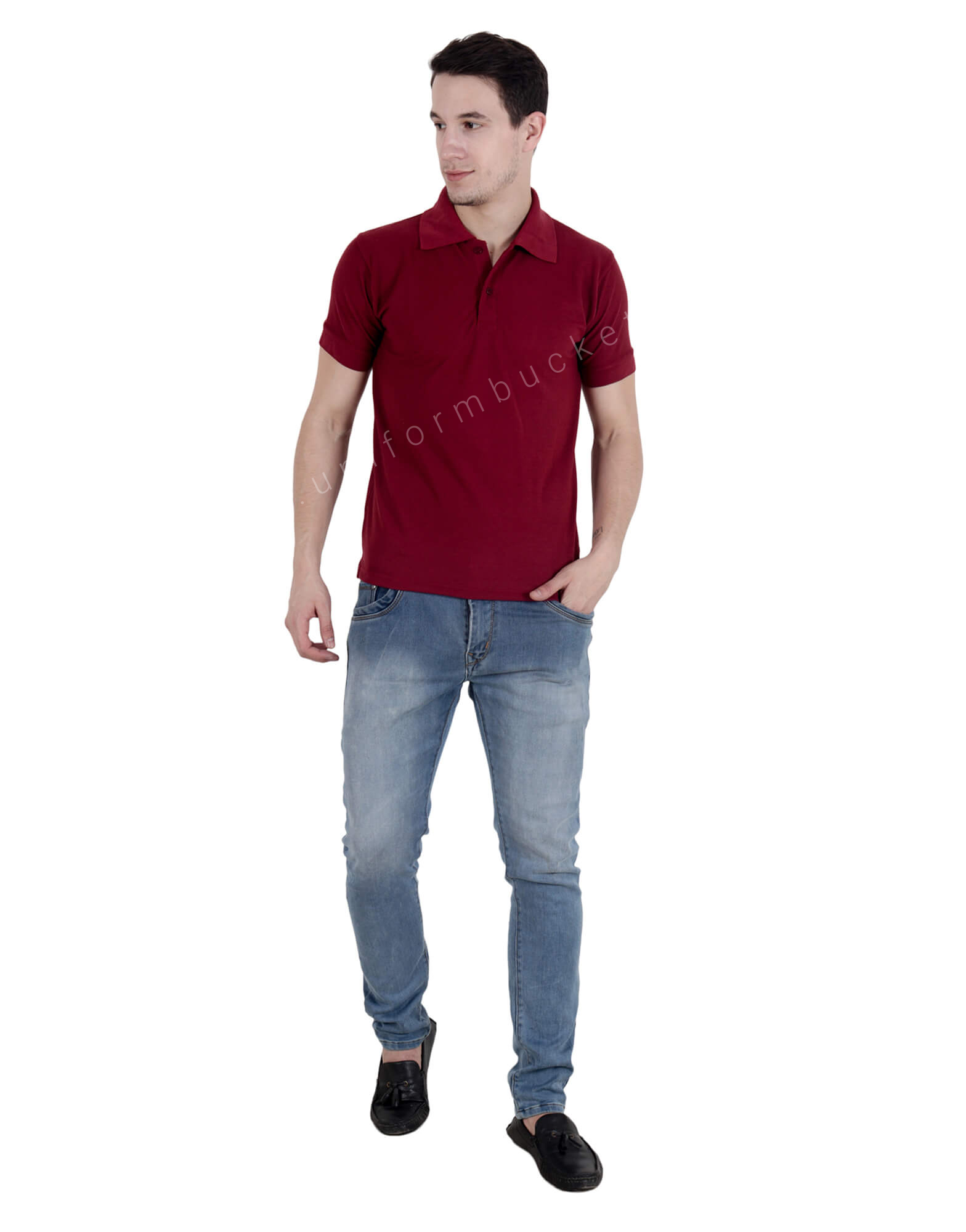 Maroon Uniform Polo T- Shirt thumbnail 4