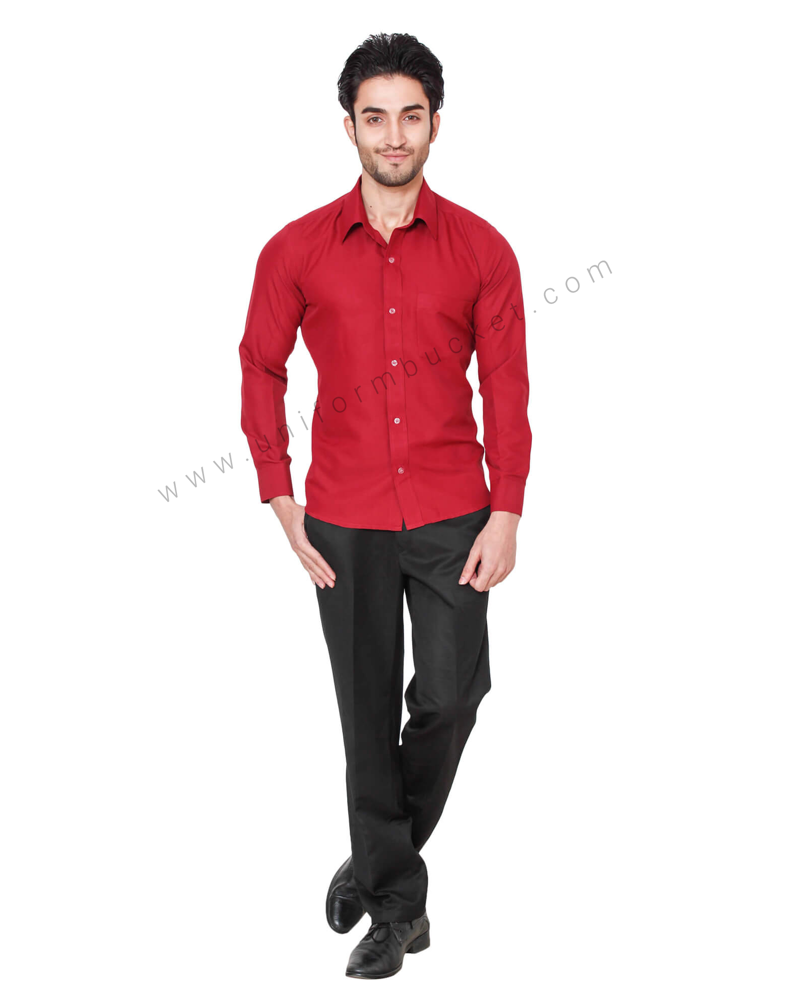 Full Sleeves Maroon Formal Shirt thumbnail 3