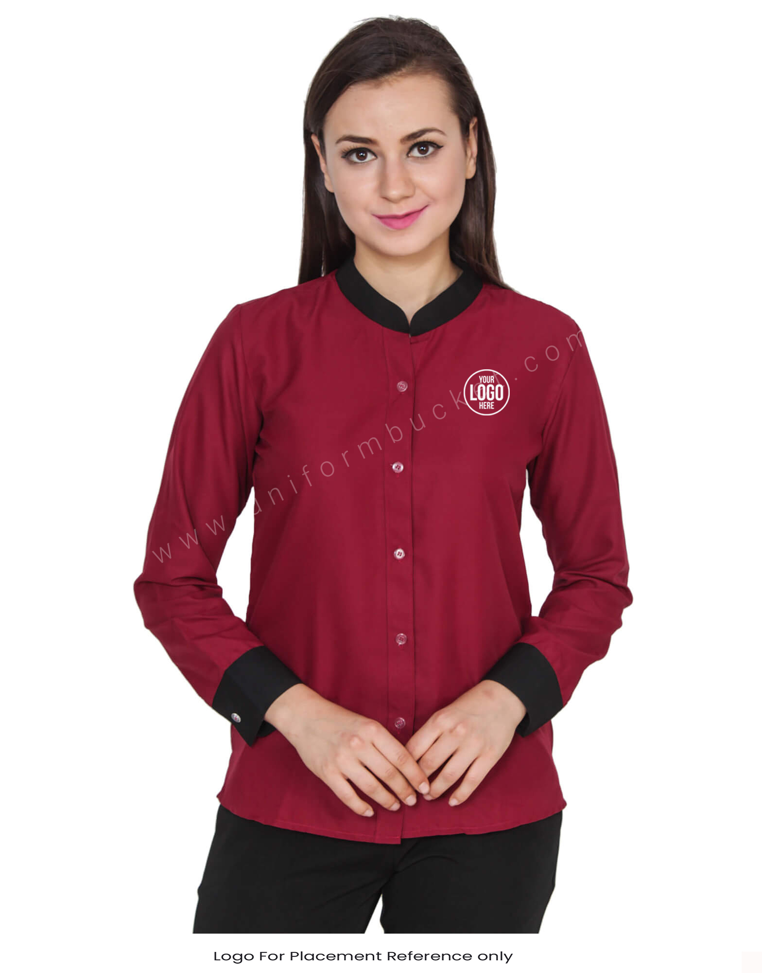 Mandarin Collar Shirt with Black Trims thumbnail 5