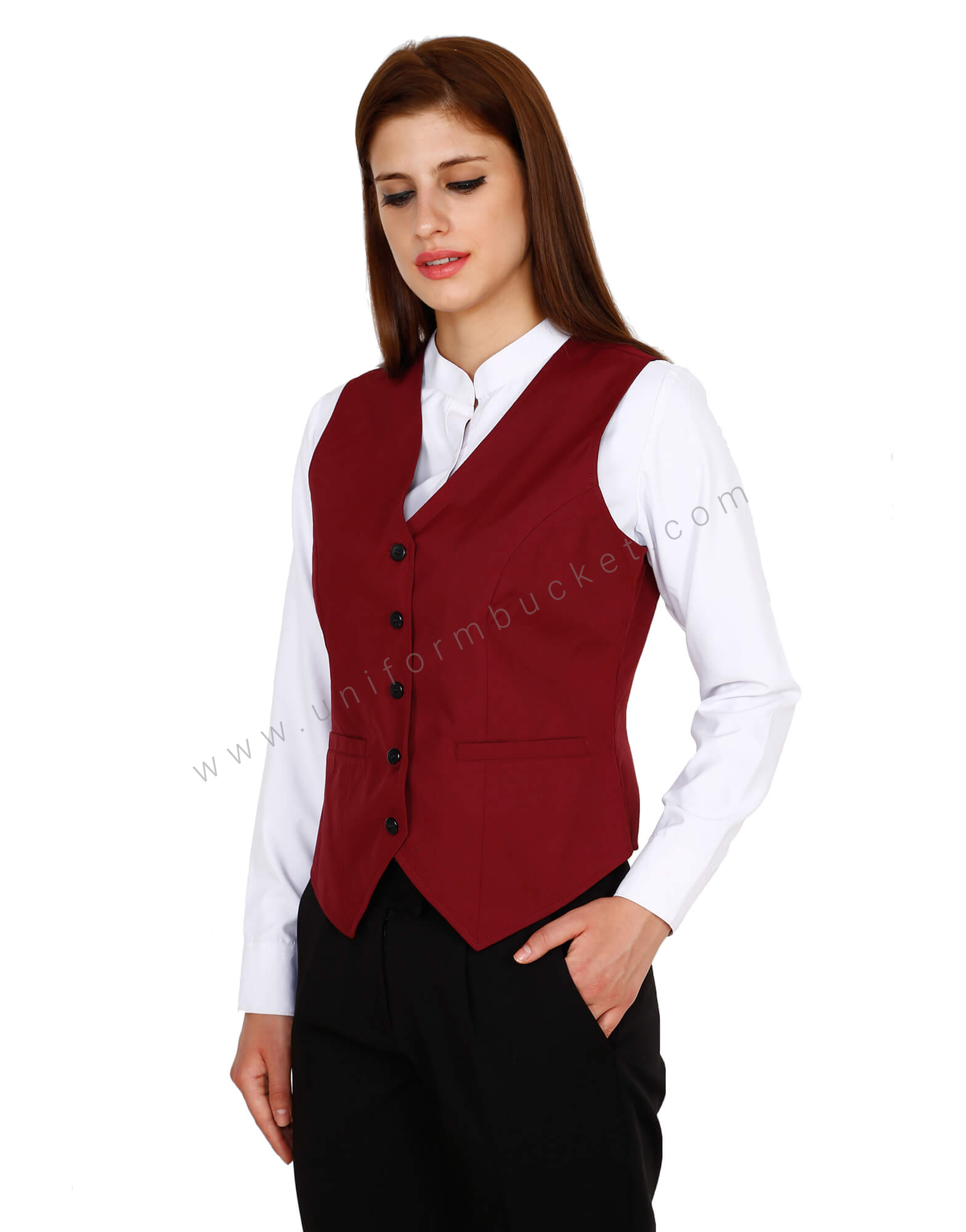 Maroon Vest For Women view 1