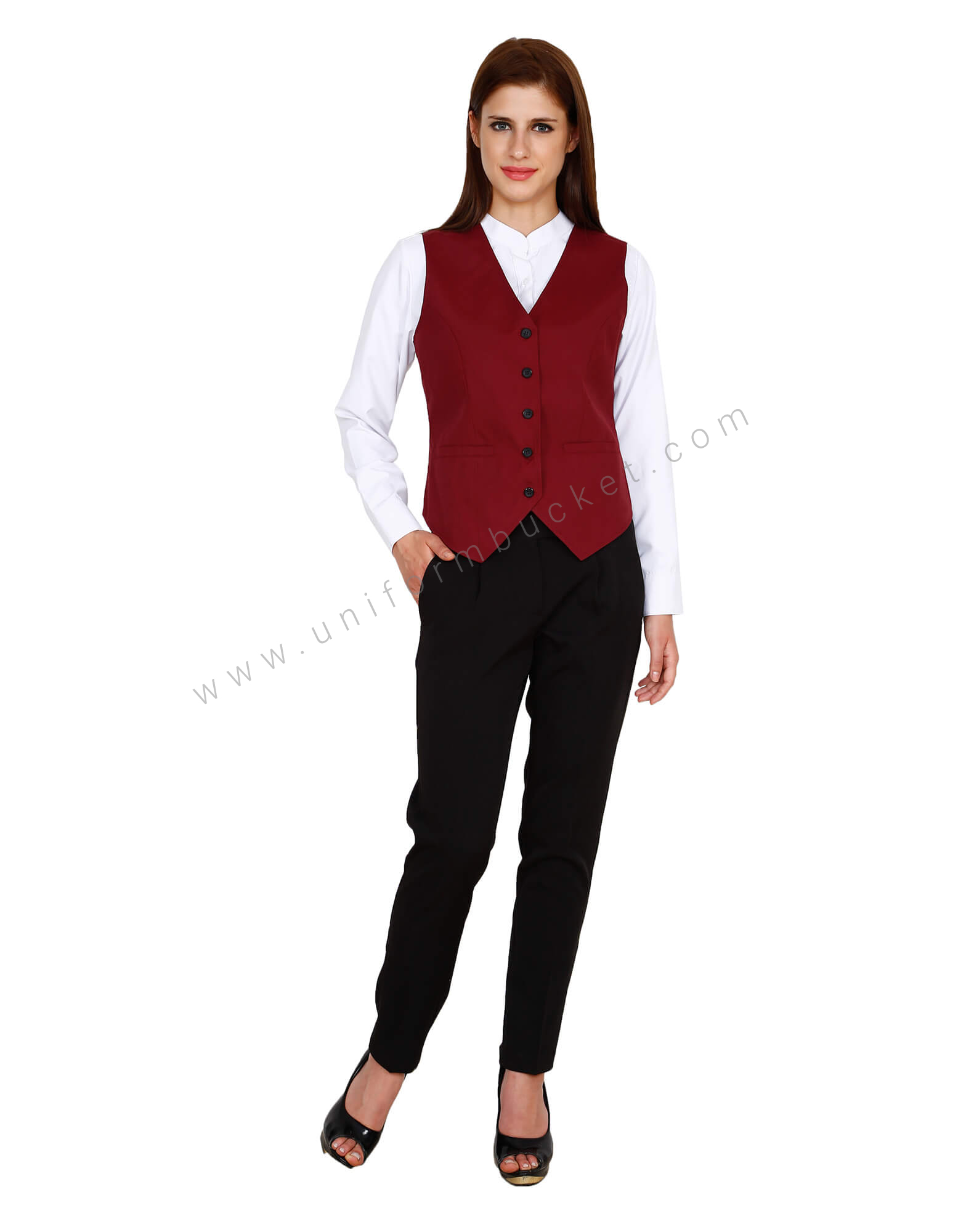 Maroon Vest For Women thumbnail 3