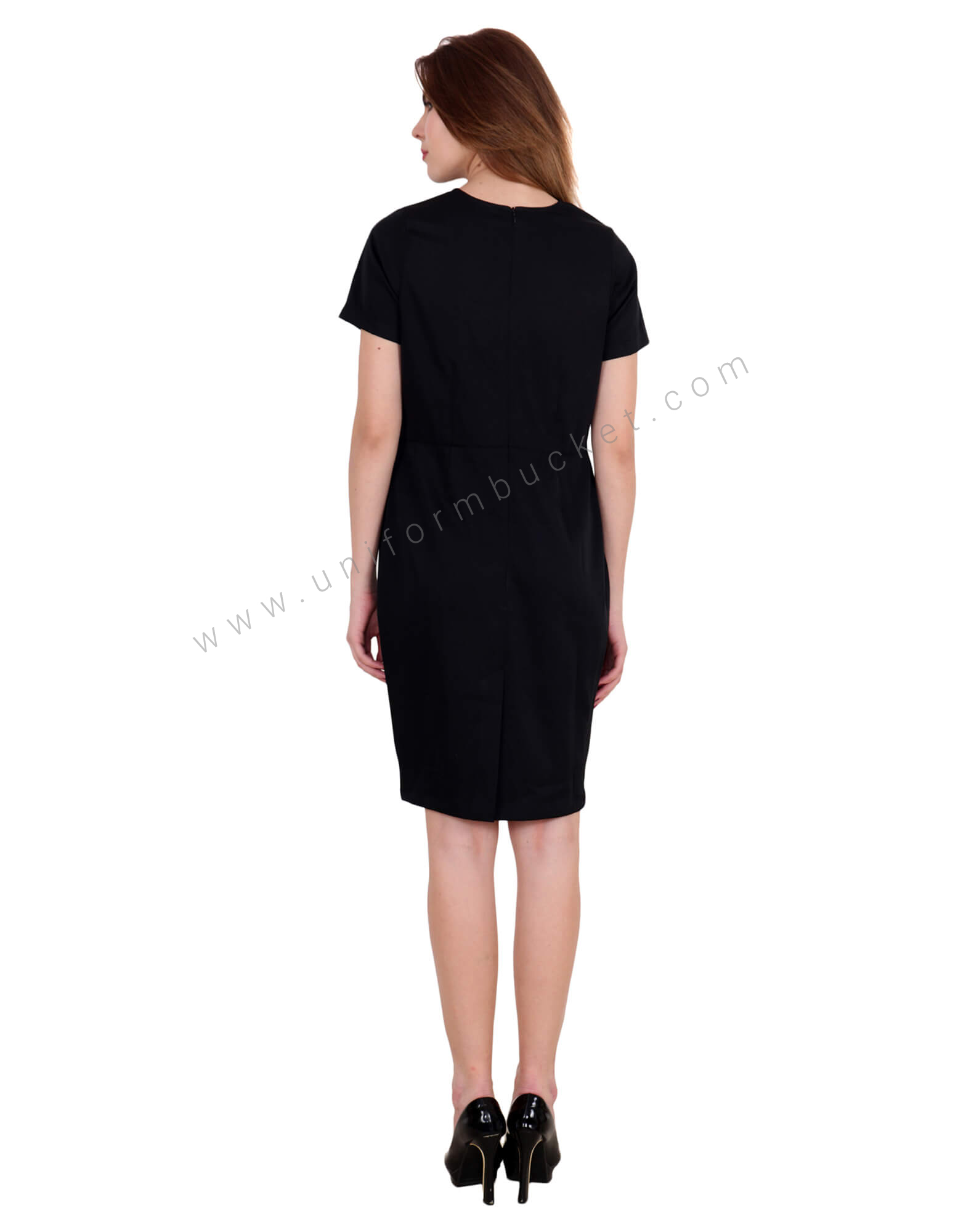 Split Neck Dress With Back Zip thumbnail 3