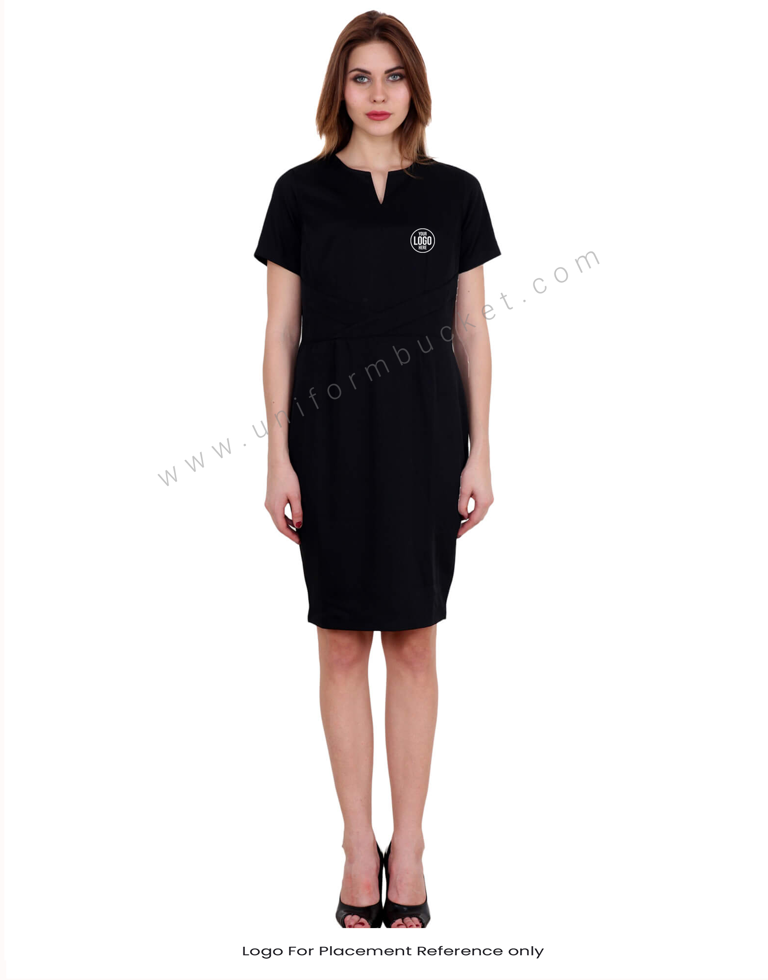 Split Neck Dress With Back Zip thumbnail 4