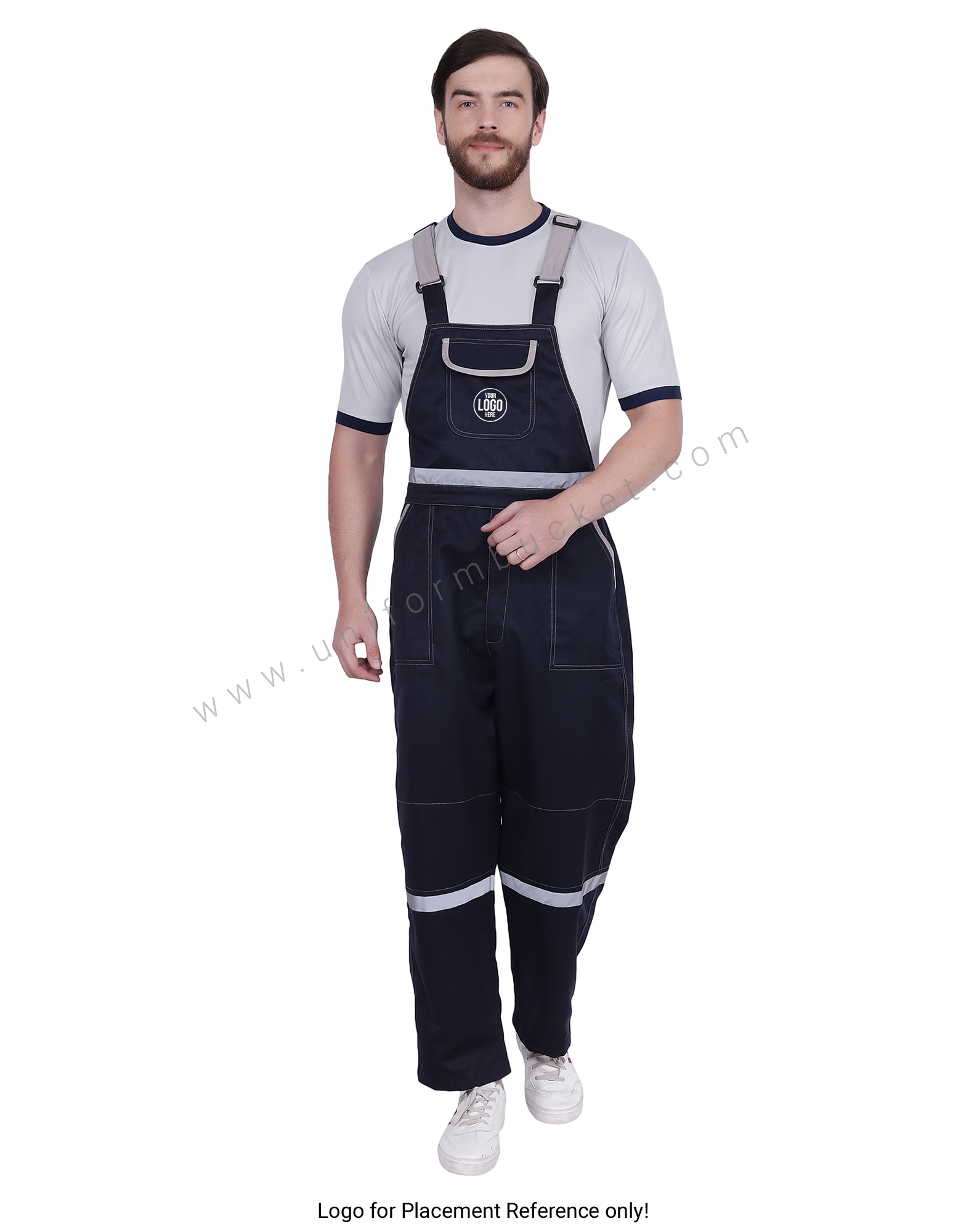 Navy Blue Bib Dungaree view 1