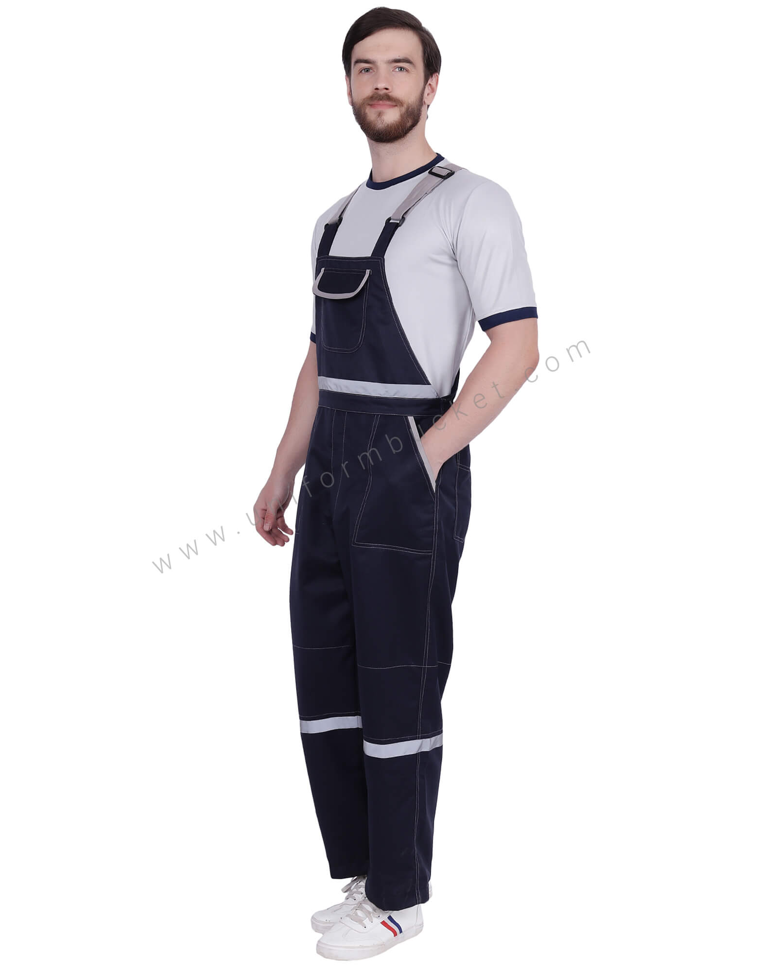 Navy Blue Bib Dungaree thumbnail 2