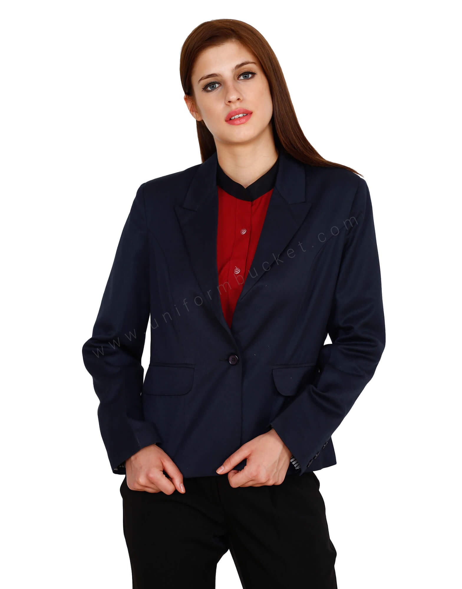 Single Button Navy Blue Blazer view 1