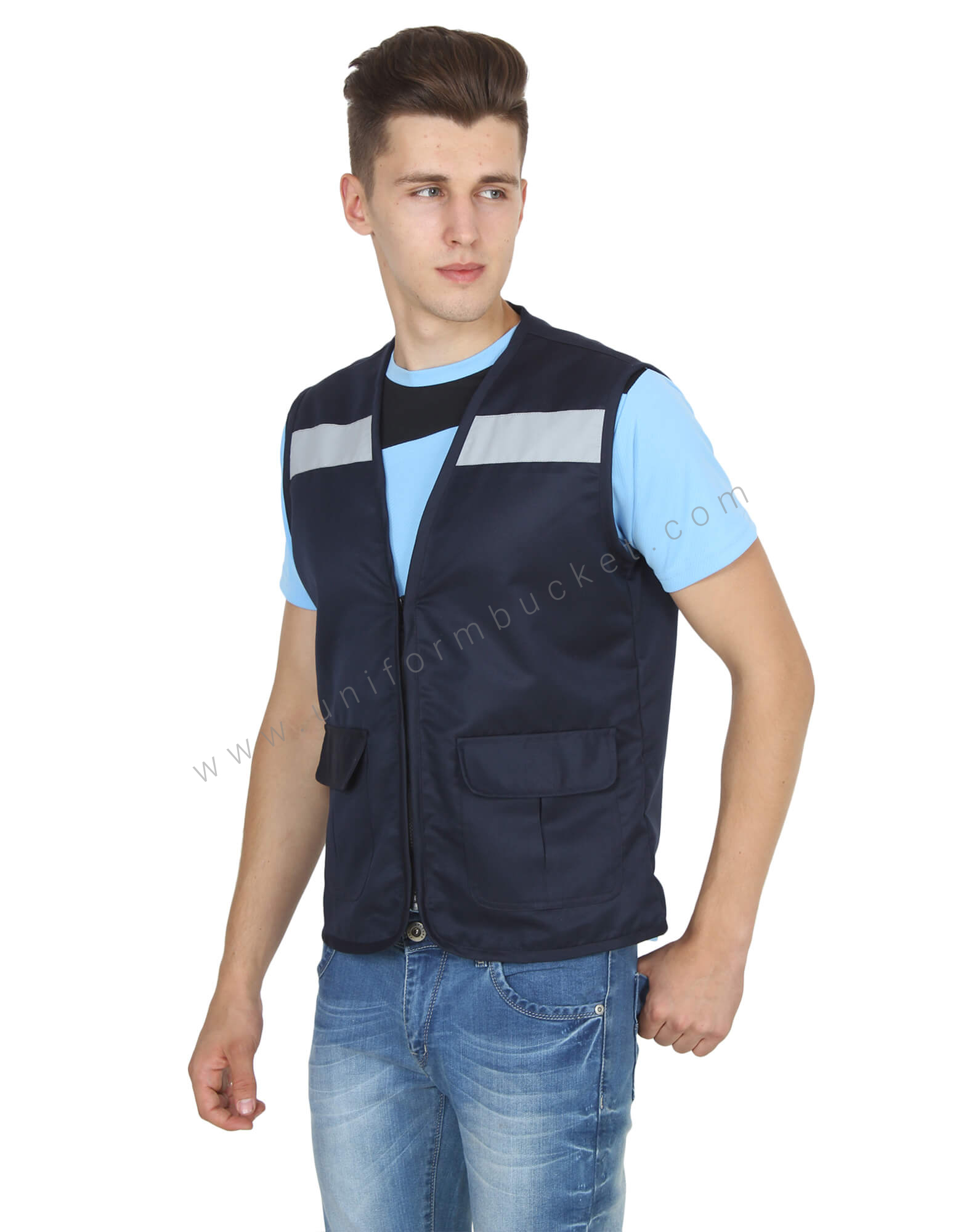 Navy Blue High Visibility Vest view 1