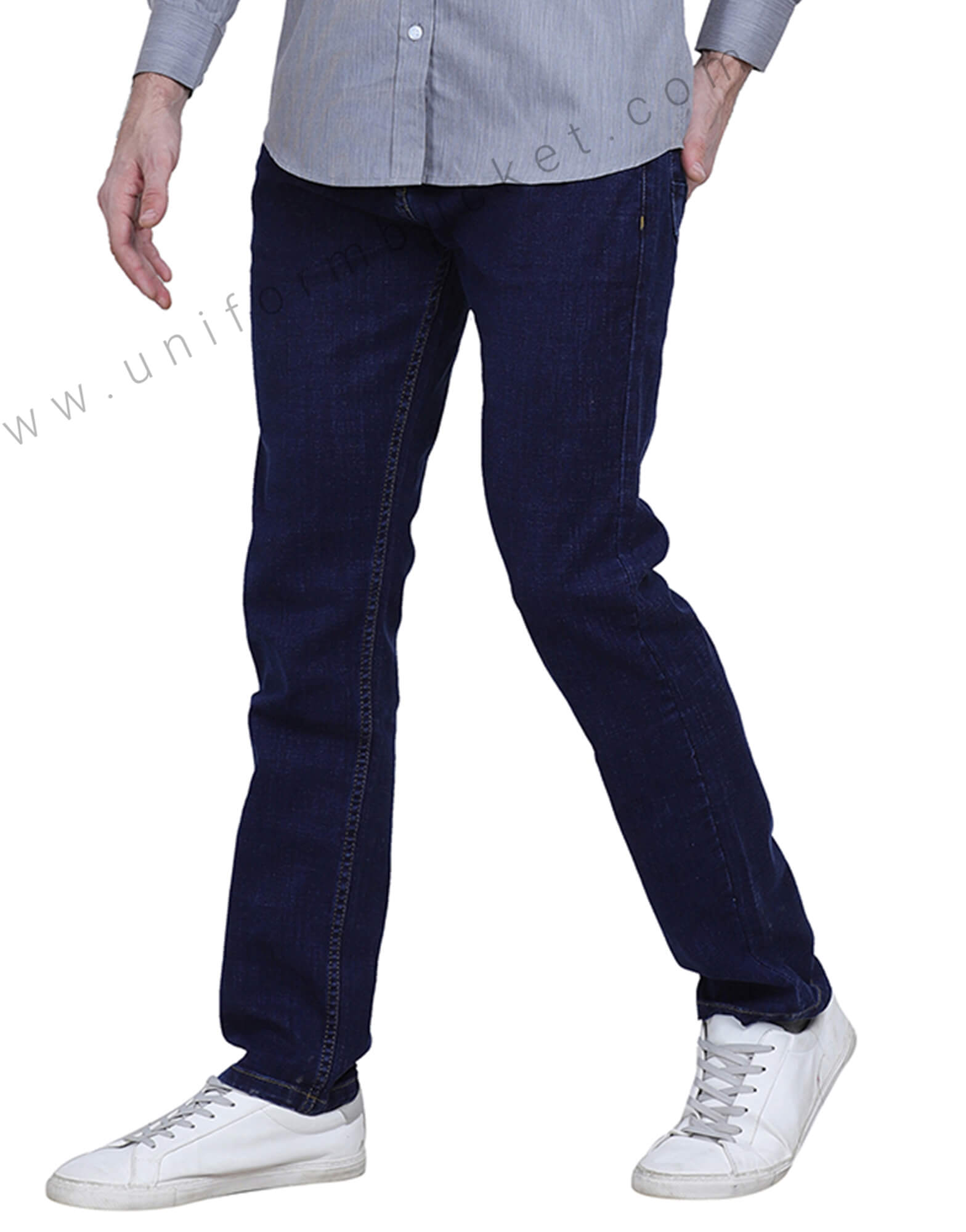 Navy Blue Plain Denim view 1