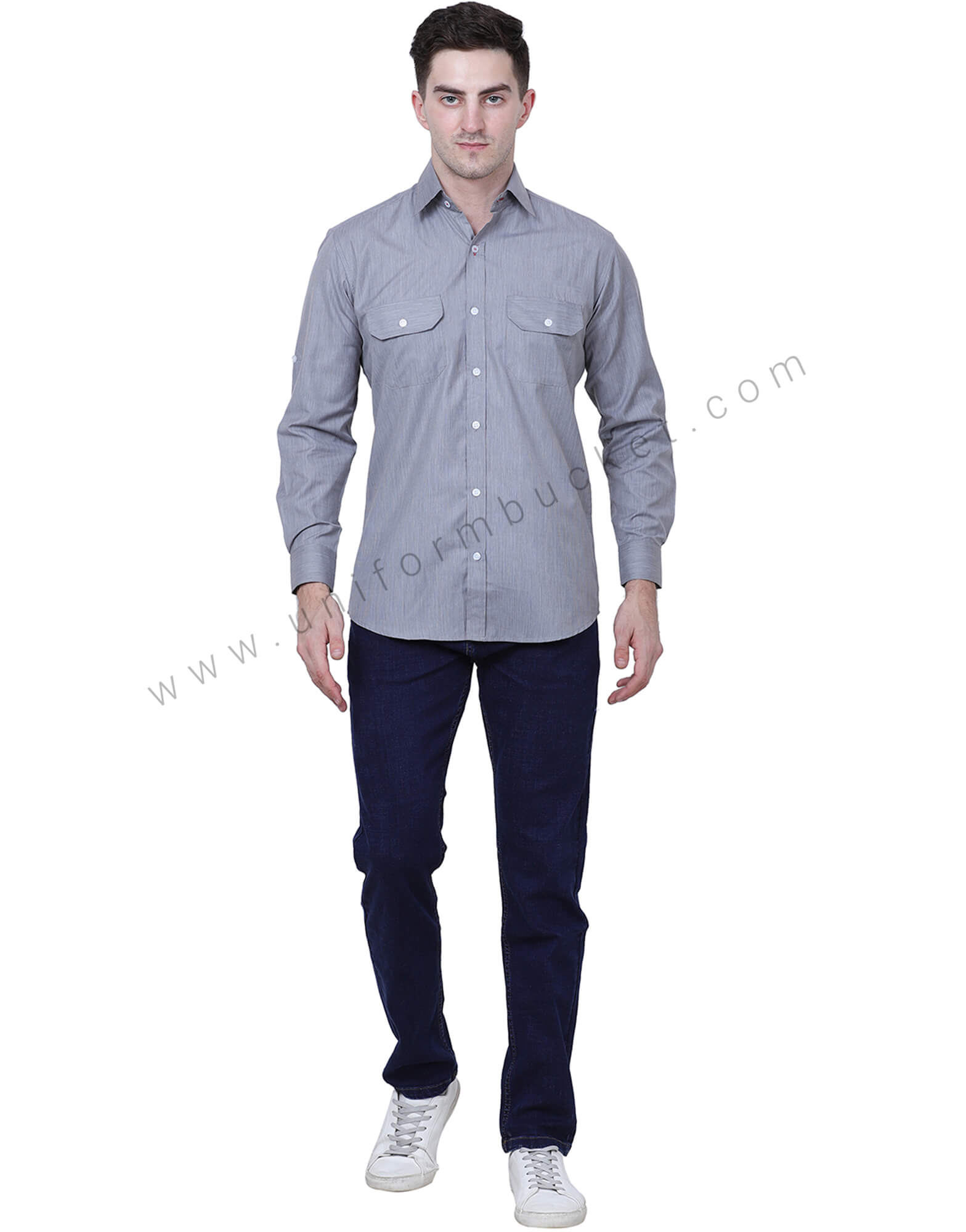 Navy Blue Plain Denim thumbnail 2