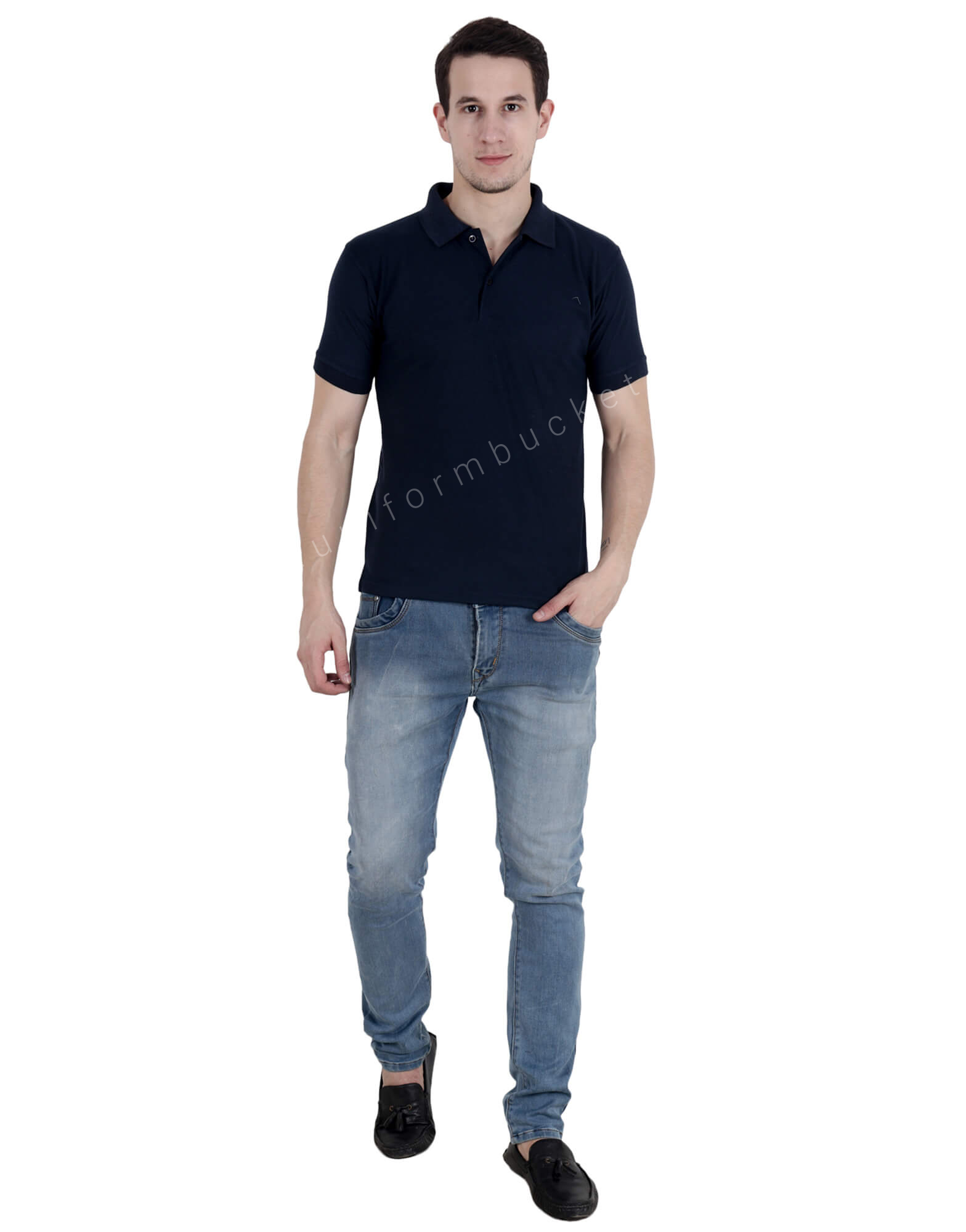 Navy Blue Uniform Polo T- Shirt thumbnail 3