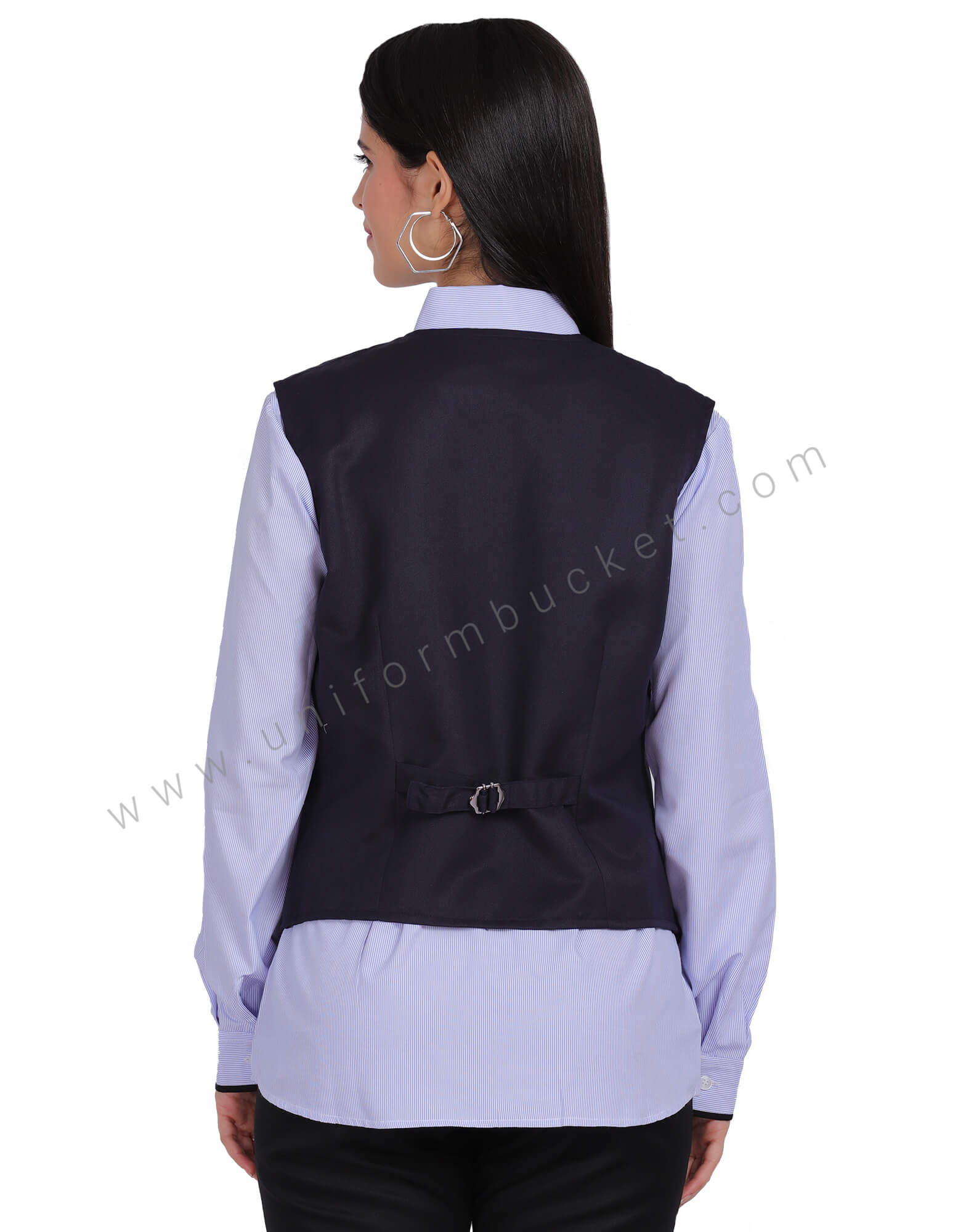Navy Blue  V Neck  Vest Coat thumbnail 4
