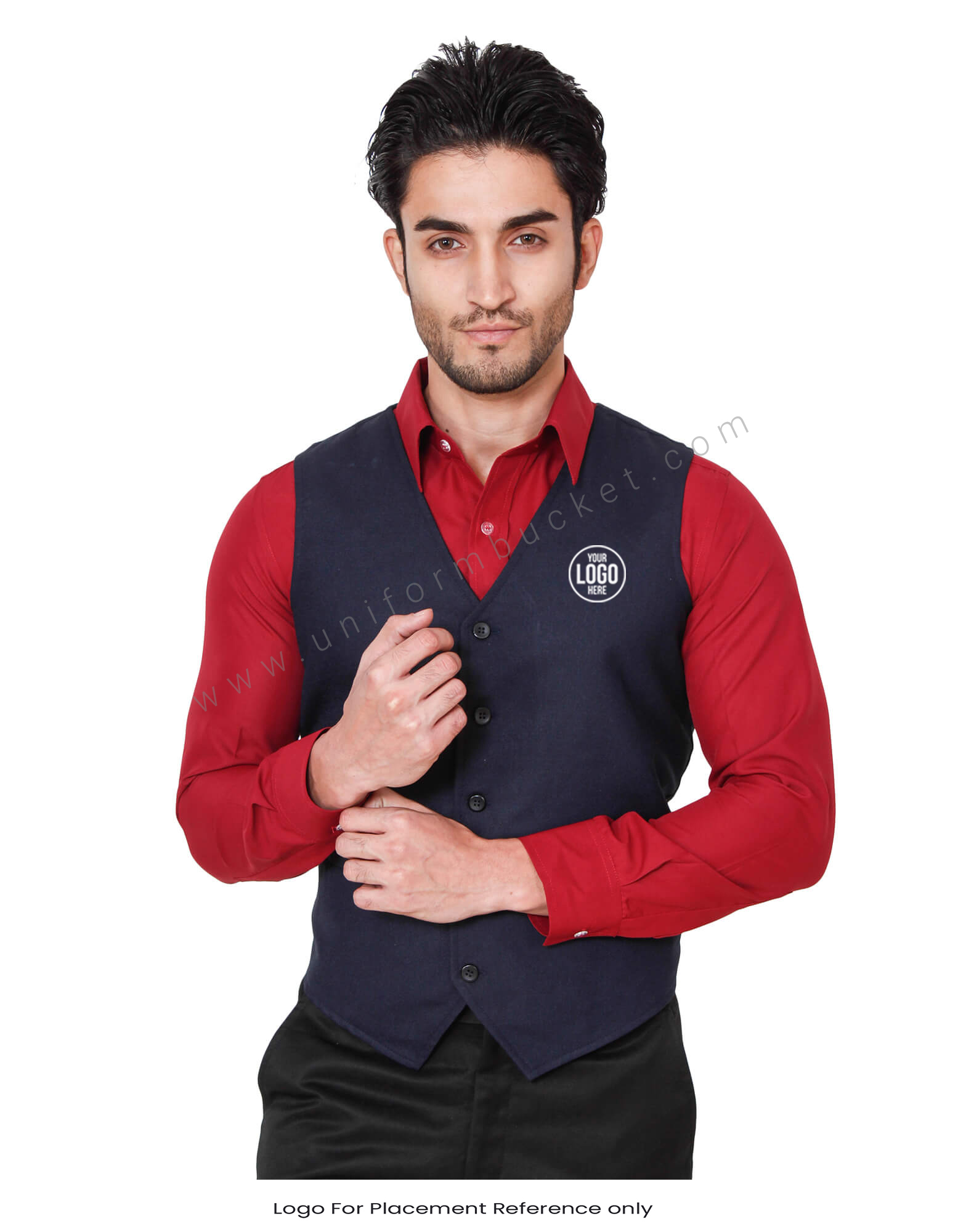 Navy Blue Vest With Adjuster at Back thumbnail 4