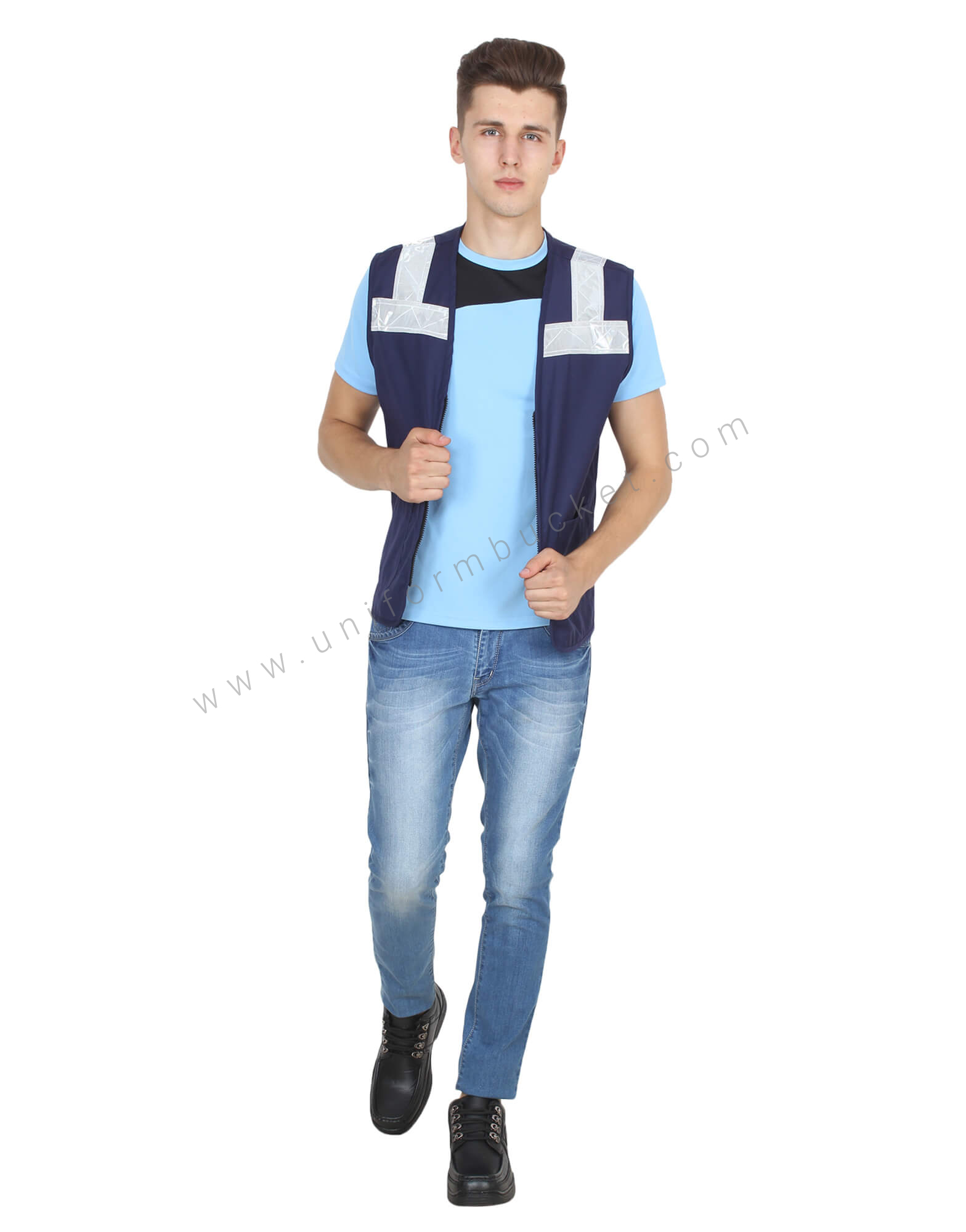 High Visibility Superior Navy Blue Vest thumbnail 3