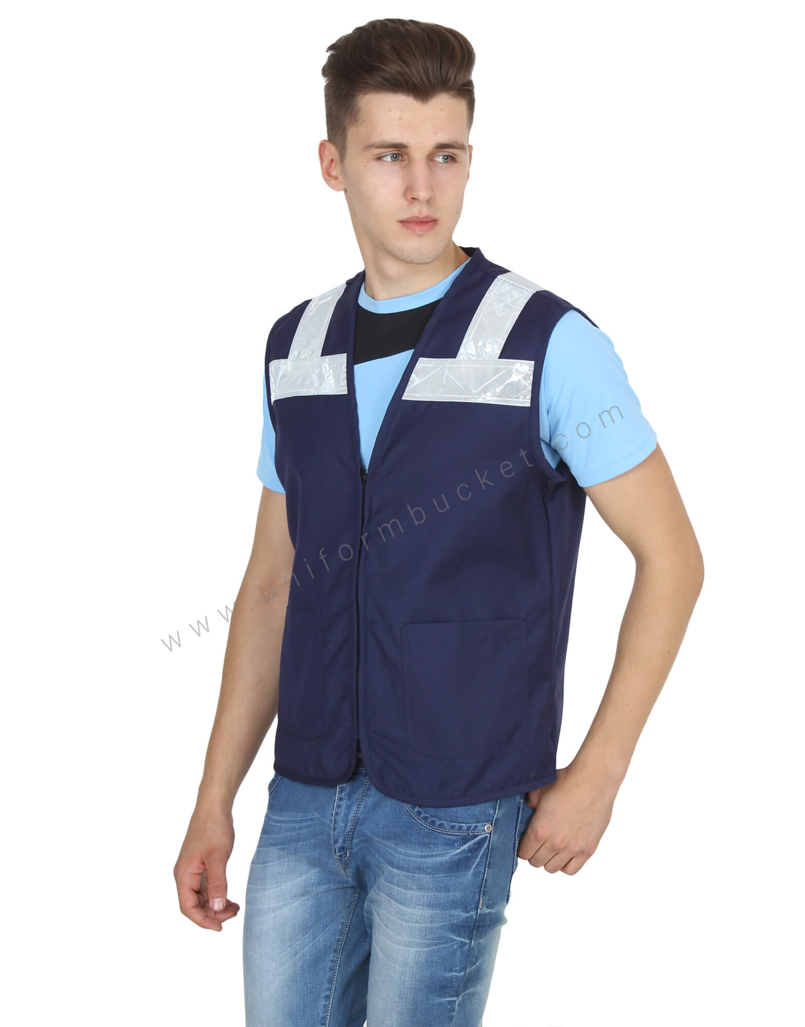 High Visibility Superior Navy Blue Vest view 1