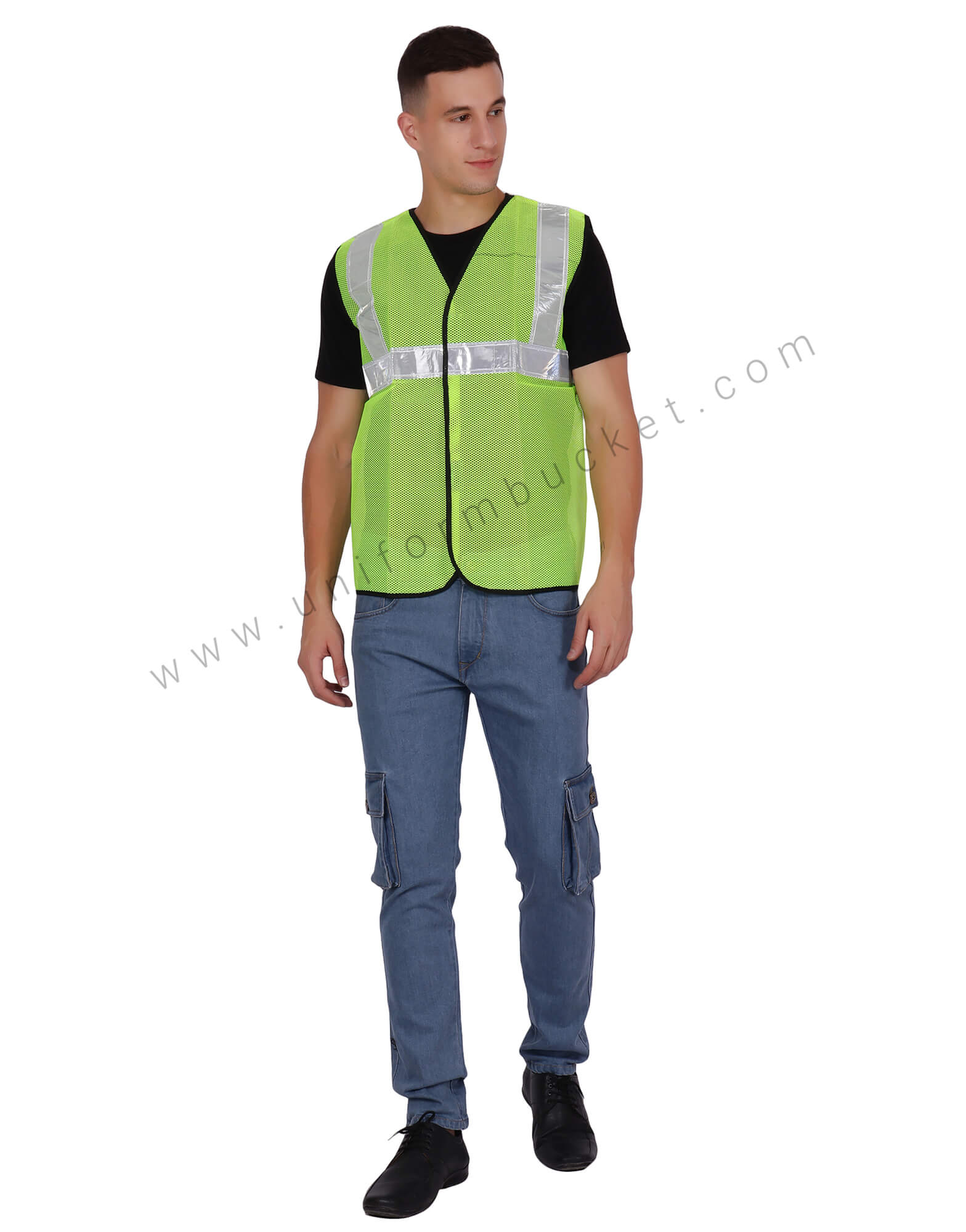 Net Safety Vest With Broad Visibility Stripes thumbnail 3