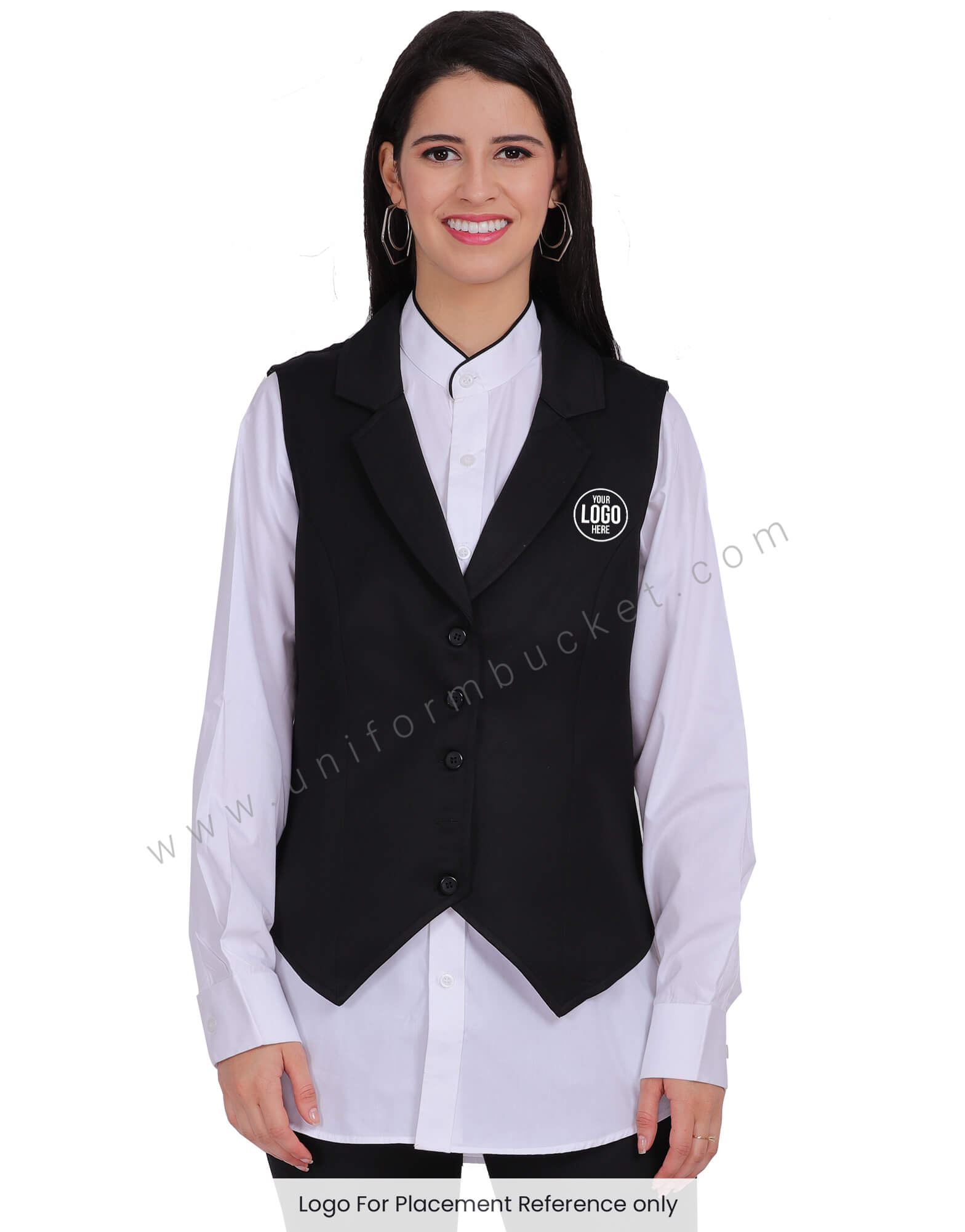 Notched Collar Women Vest Coat view 1
