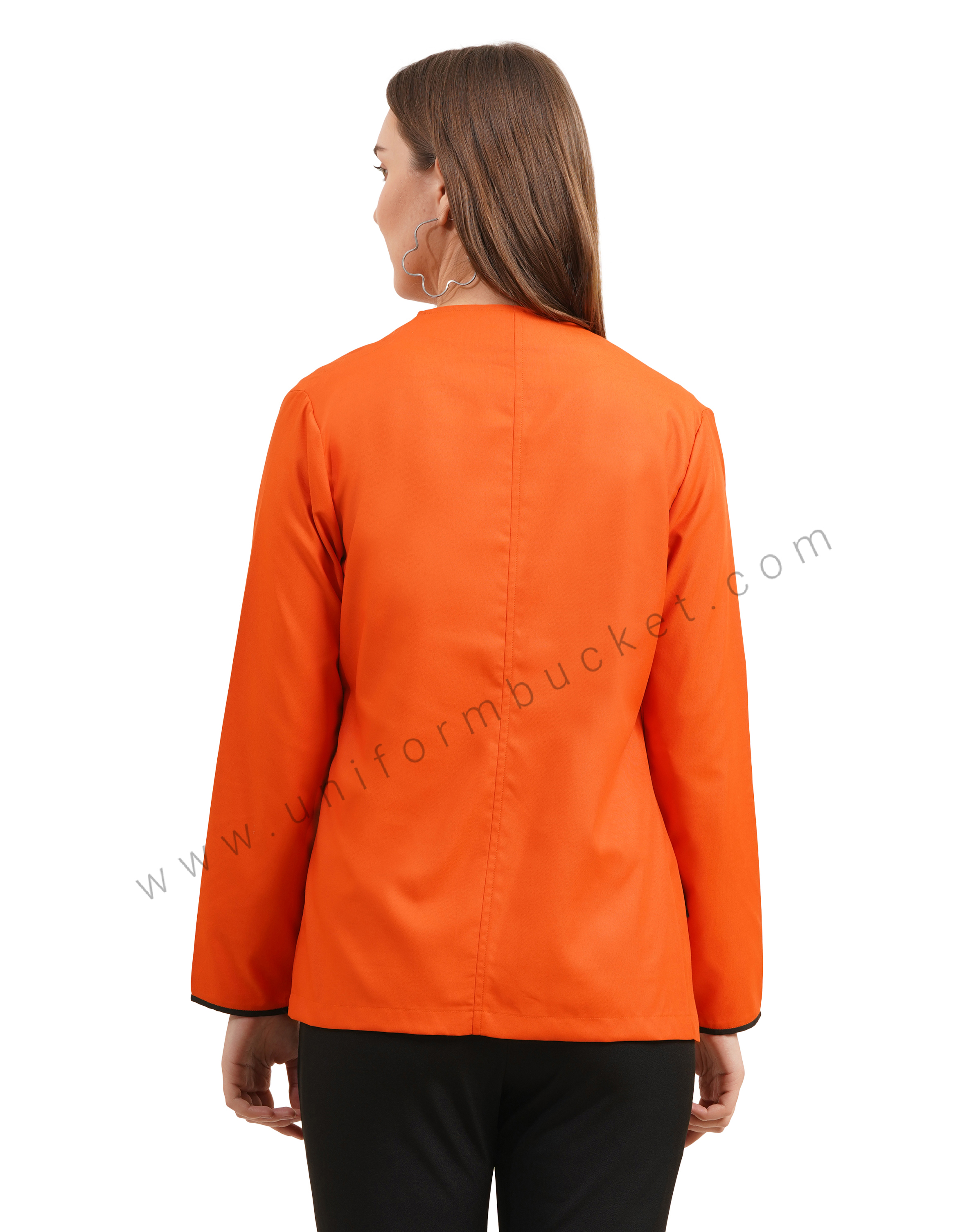 Orange Front Open Contrast Piping Blazer thumbnail 5