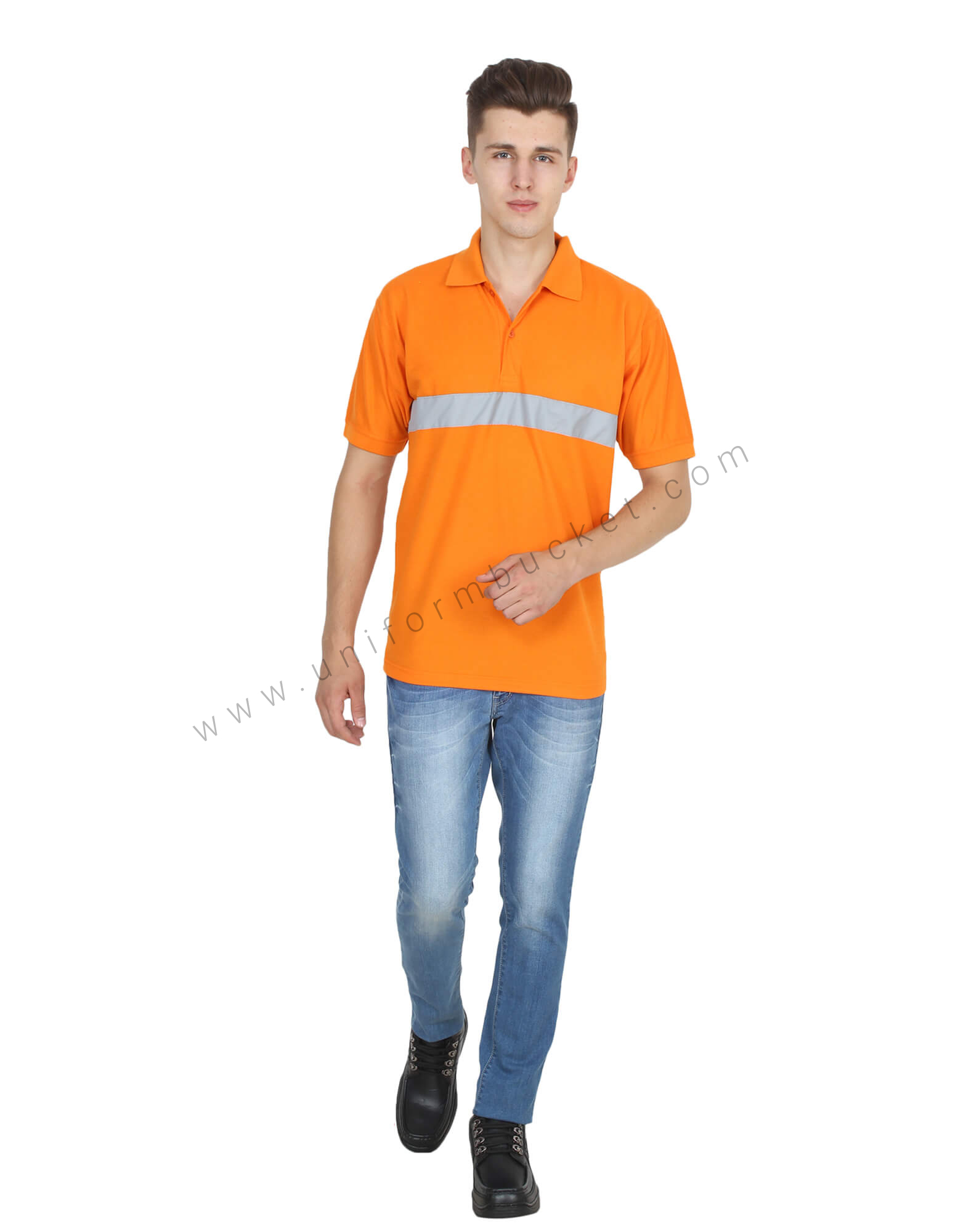 Orange Hi- Visibility Polo T- Shirt thumbnail 3