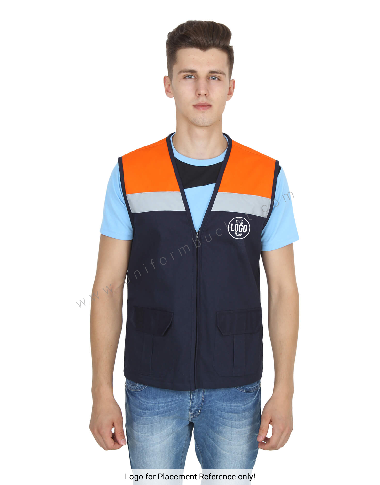 Saffron & Navy High Visibility Vest thumbnail 4