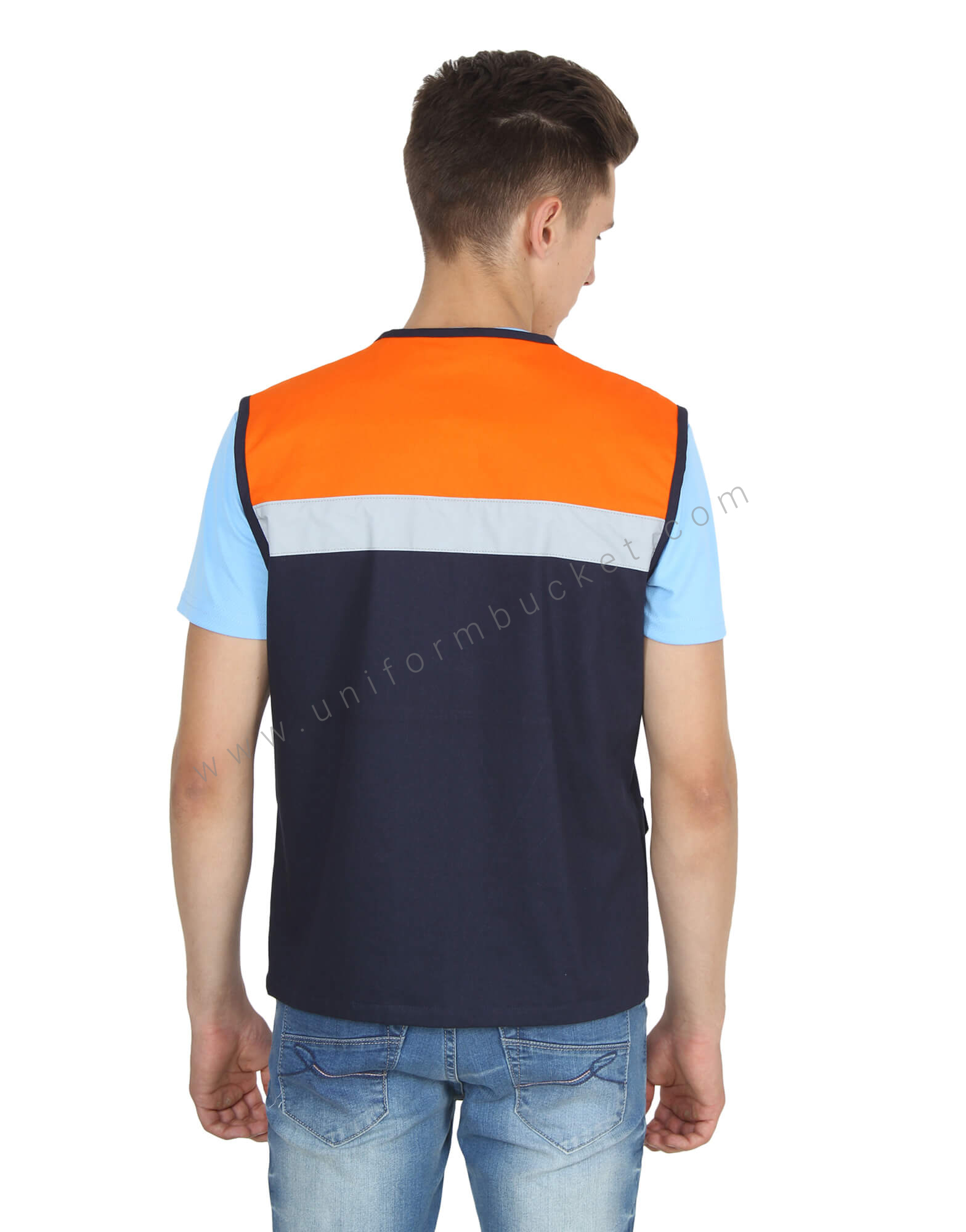 Saffron & Navy High Visibility Vest thumbnail 3
