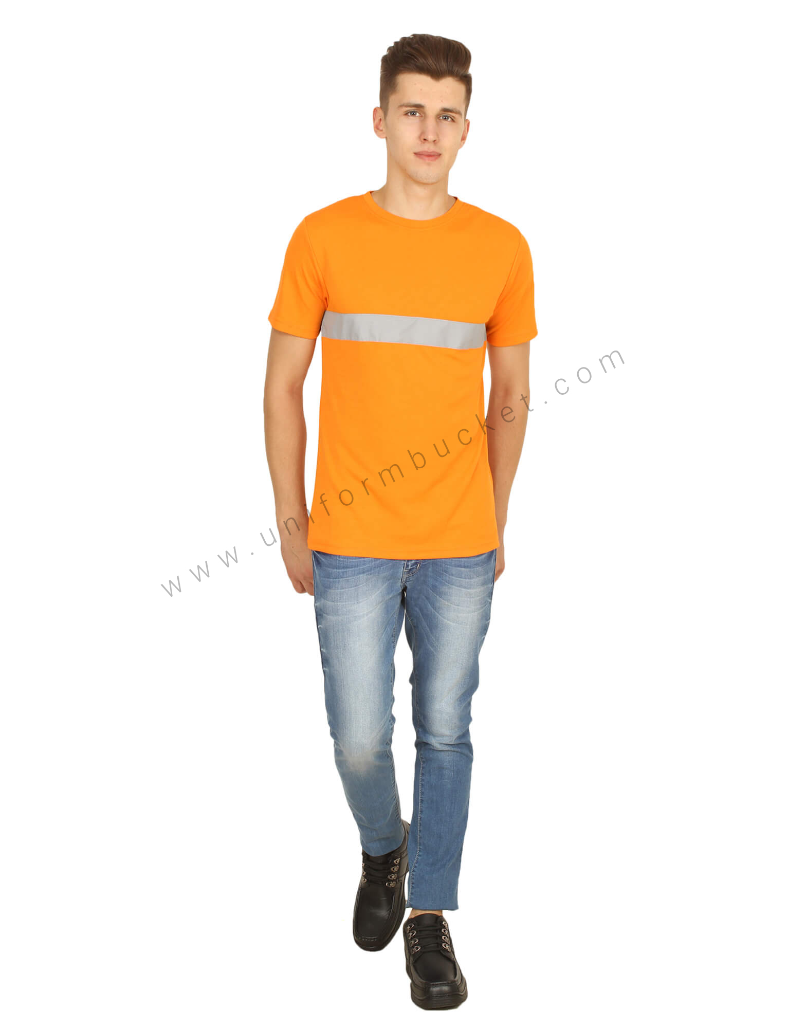 Orange Round Neck Hi- Visibility T- Shirt thumbnail 2
