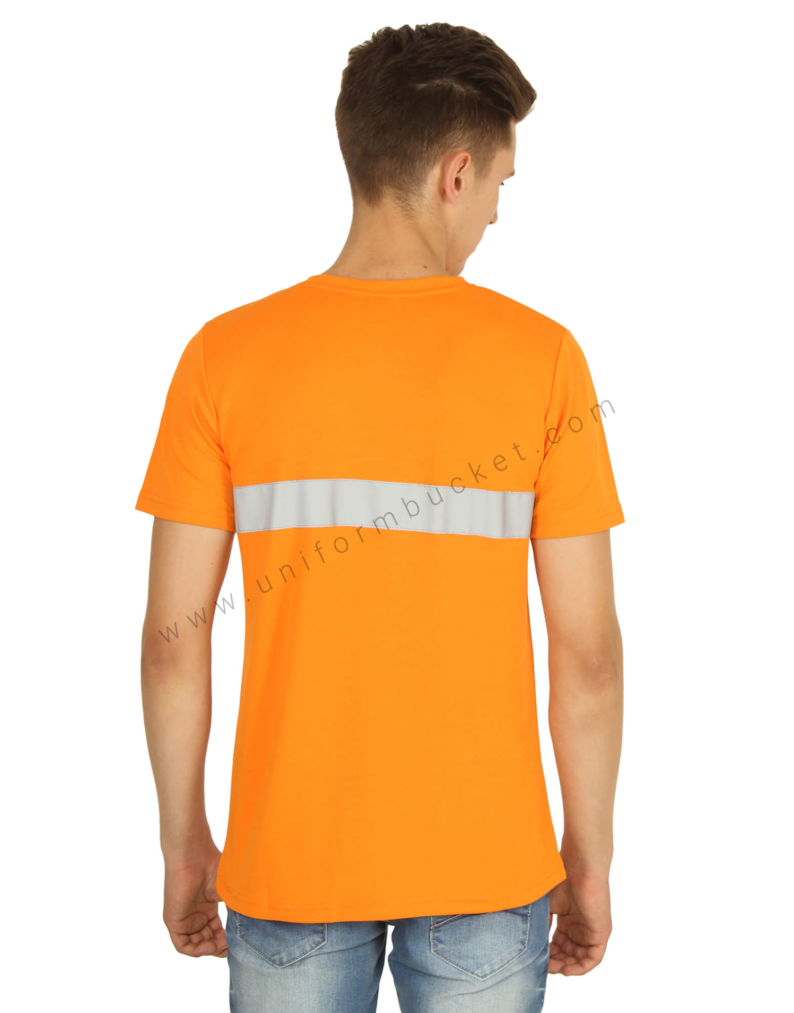 Orange Round Neck Hi- Visibility T- Shirt view 1