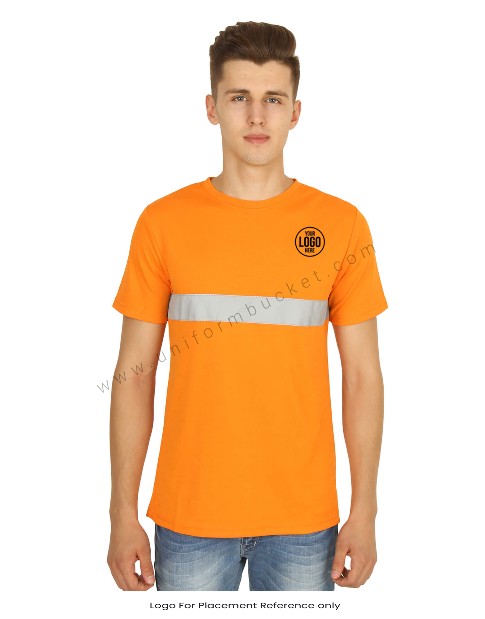 Orange Round Neck Hi- Visibility T- Shirt thumbnail 3
