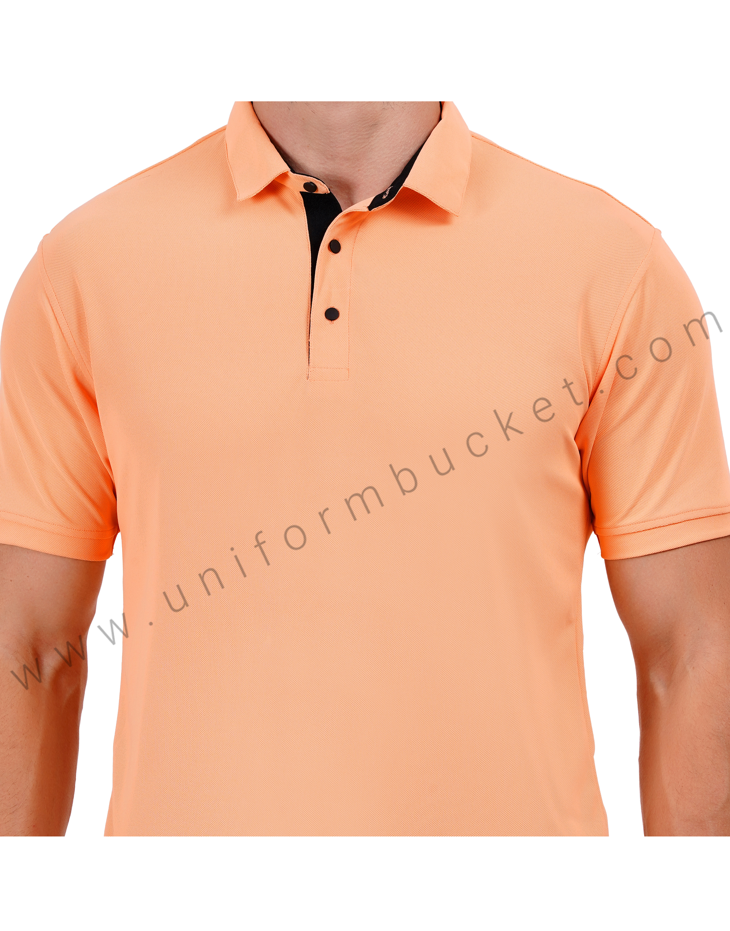 Peach Orange Polo T-shirt with Black Detailing thumbnail 4