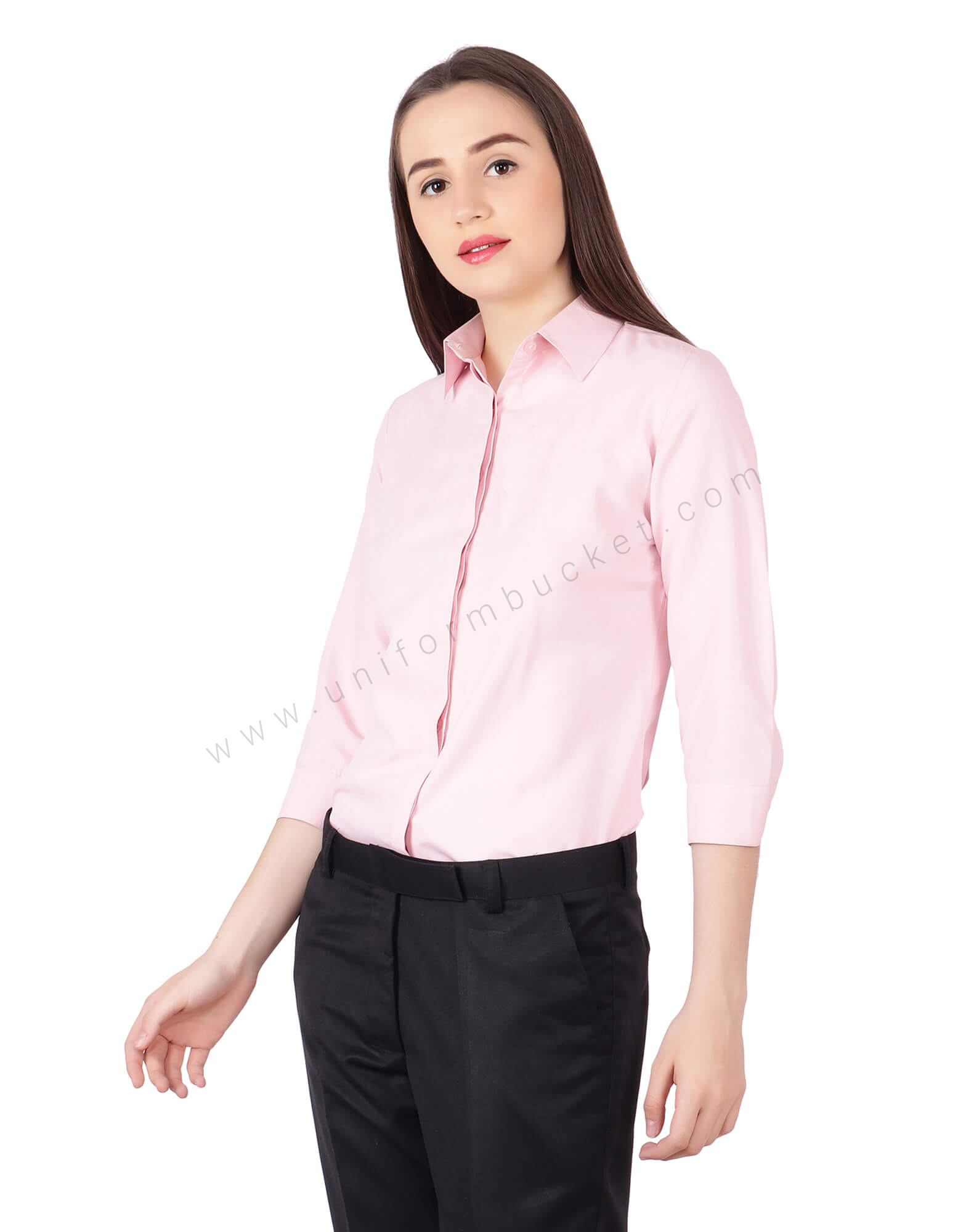 3/4th Sleeve Formal Pink Shirt view 1