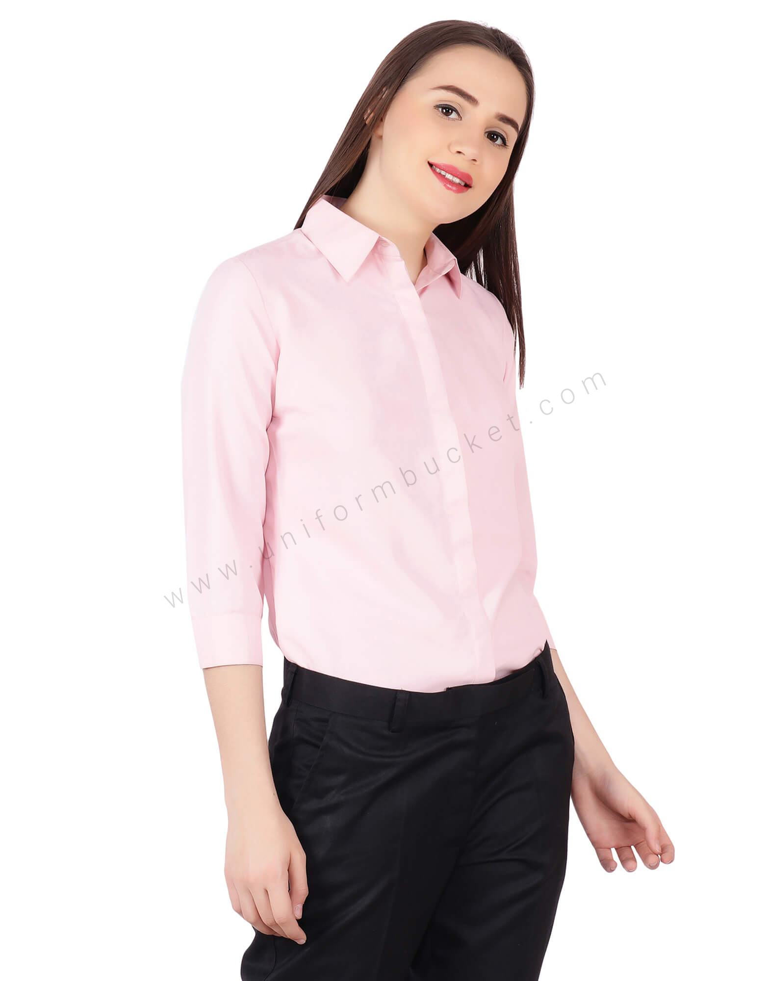 3/4th Sleeve Formal Pink Shirt thumbnail 2