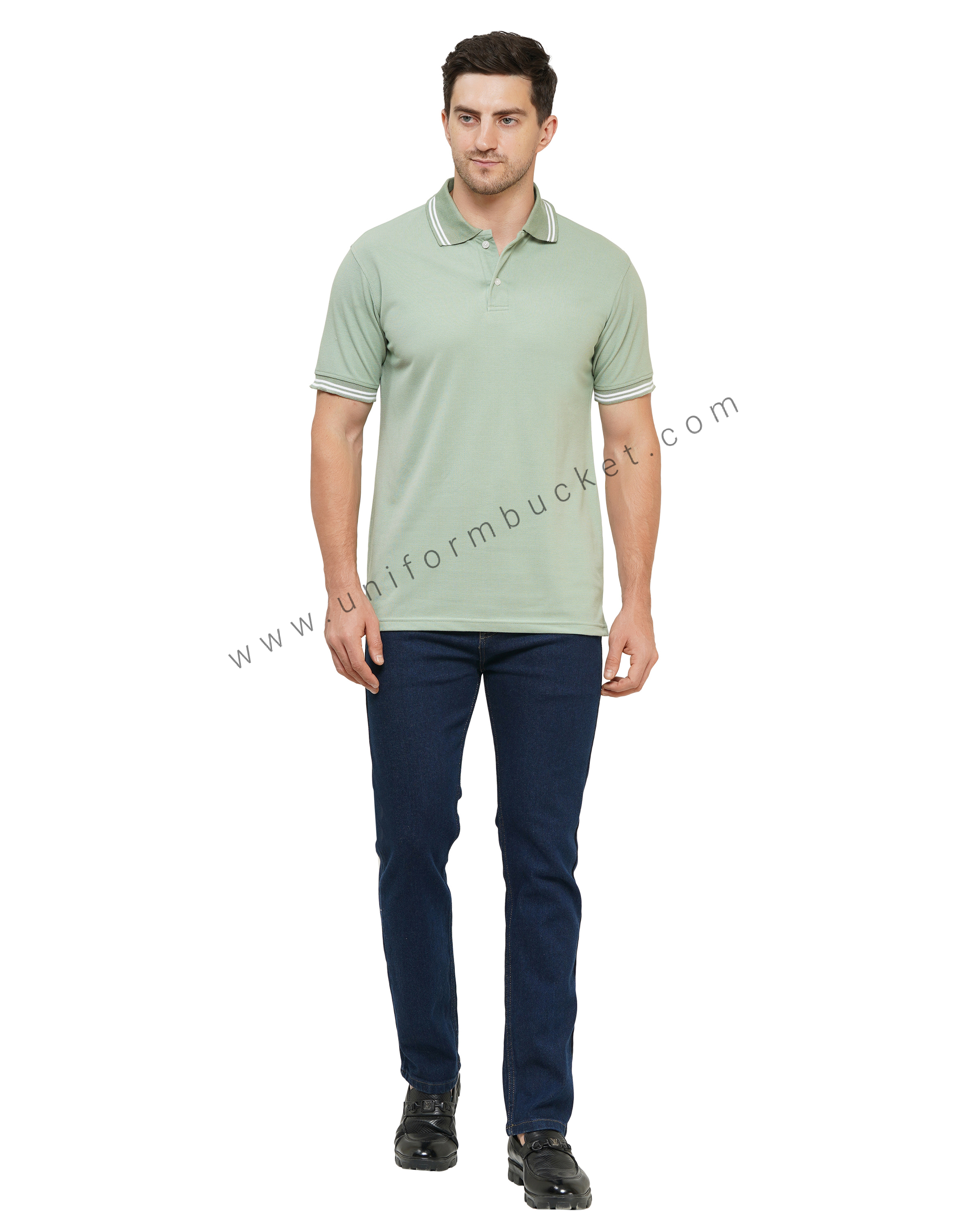 PISTA GREEN T-SHIRT WITH WHITE TIPPING thumbnail 4