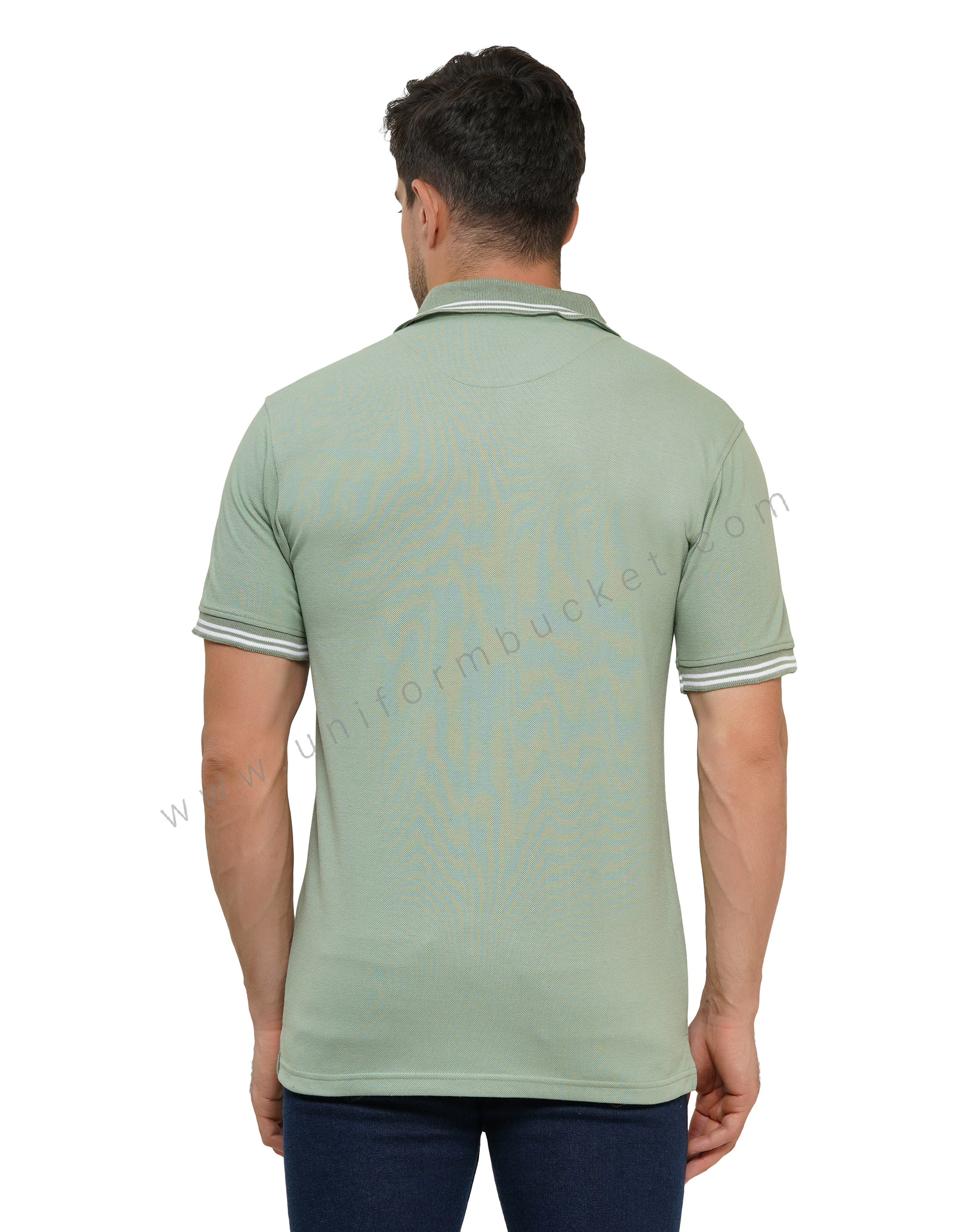 PISTA GREEN T-SHIRT WITH WHITE TIPPING thumbnail 5