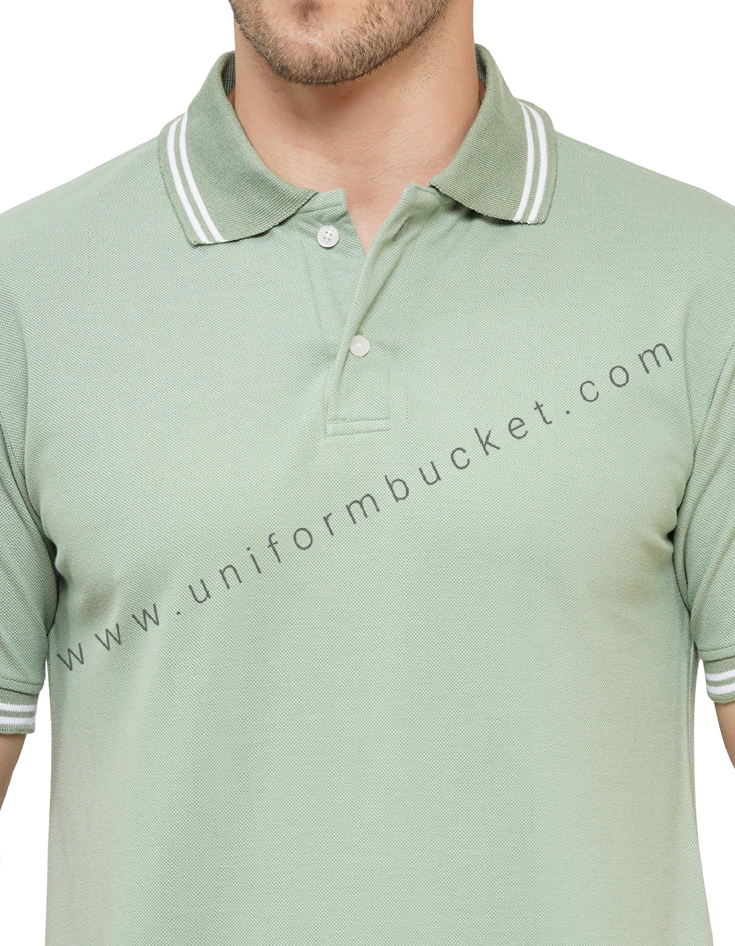 PISTA GREEN T-SHIRT WITH WHITE TIPPING thumbnail 6