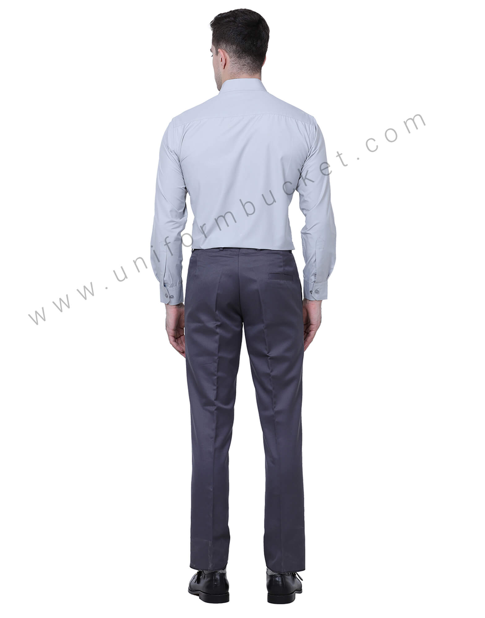Plain Grey Formal Trousers thumbnail 4