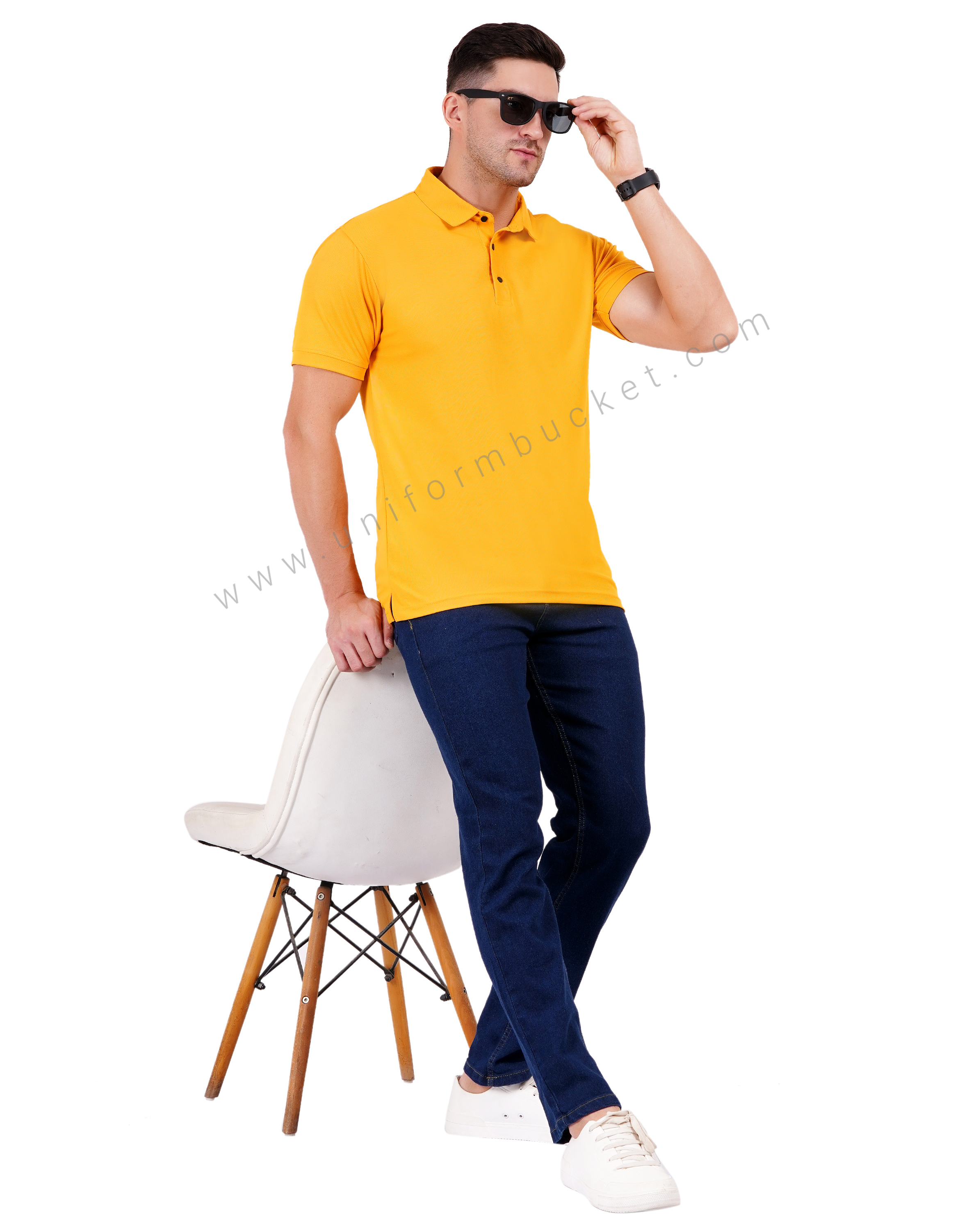 Plain Mustard Yellow Polo T-shirt thumbnail 5